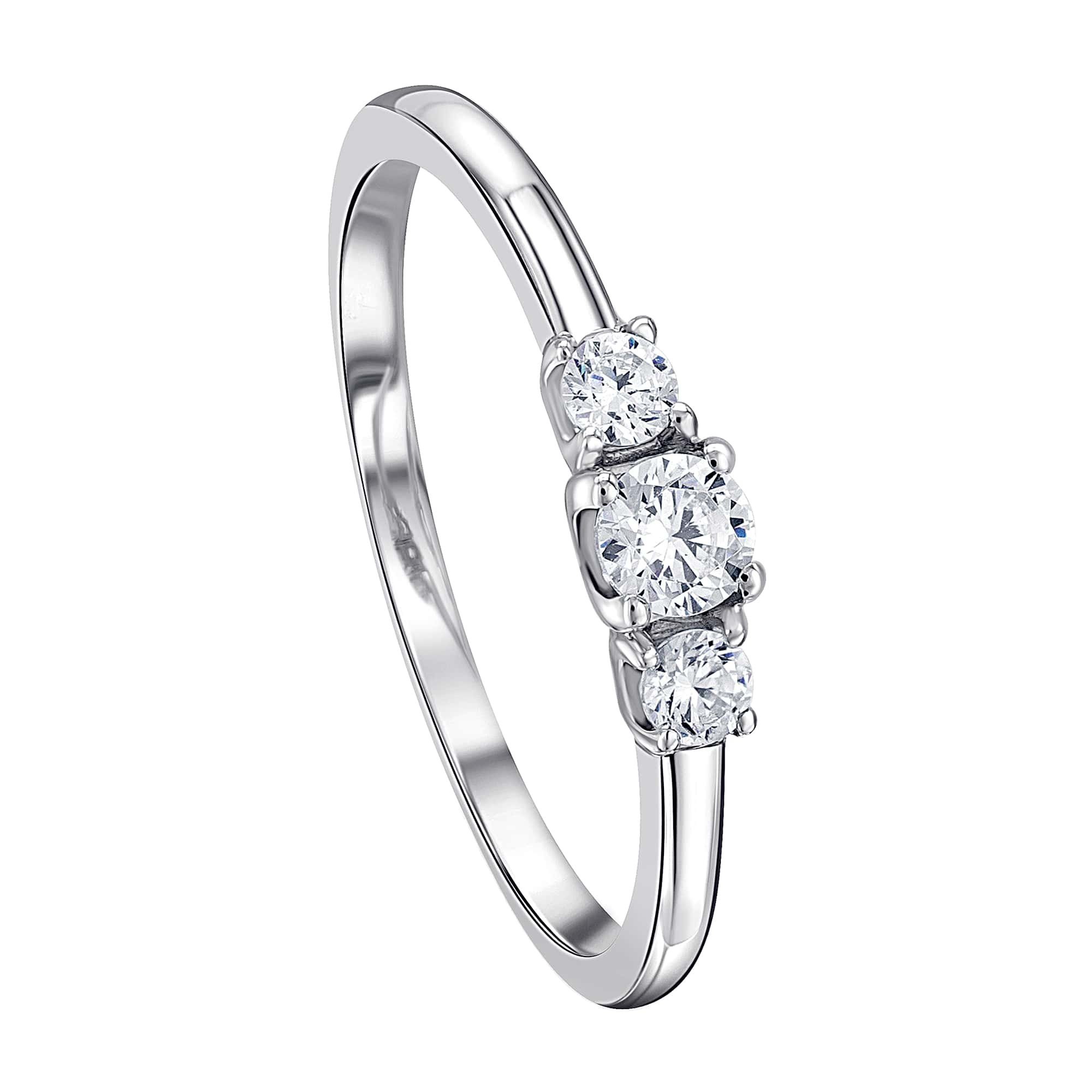 ONE ELEMENT Diamantring 0.26 ct Diamant Brillant Ring aus 585 Weißgold, Damen Gold Schmuck