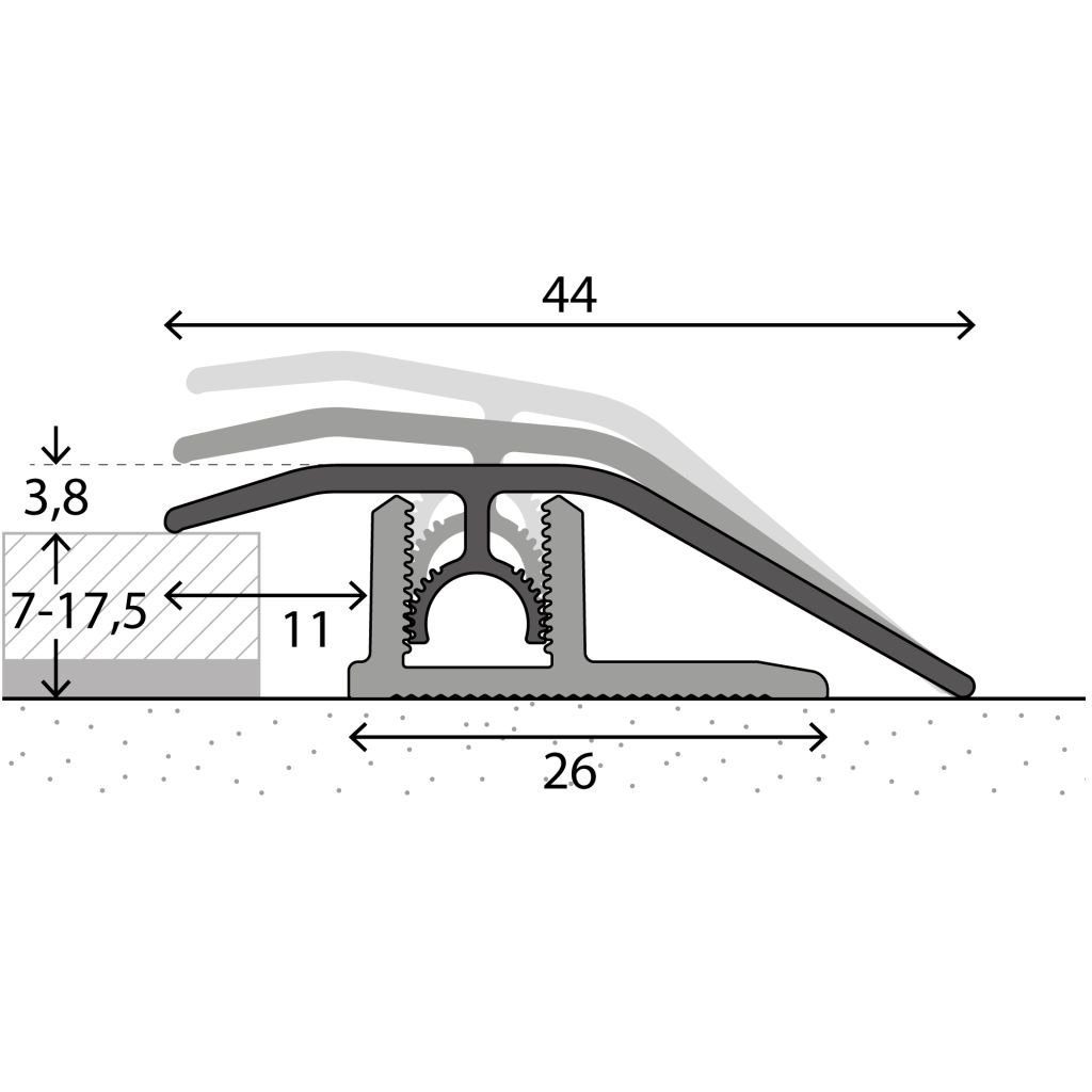 prinz Übergangsprofil PROFI-TEC Master Anpassungsprofil Nr. 307, Edelstahl gebürstet 90 cm
