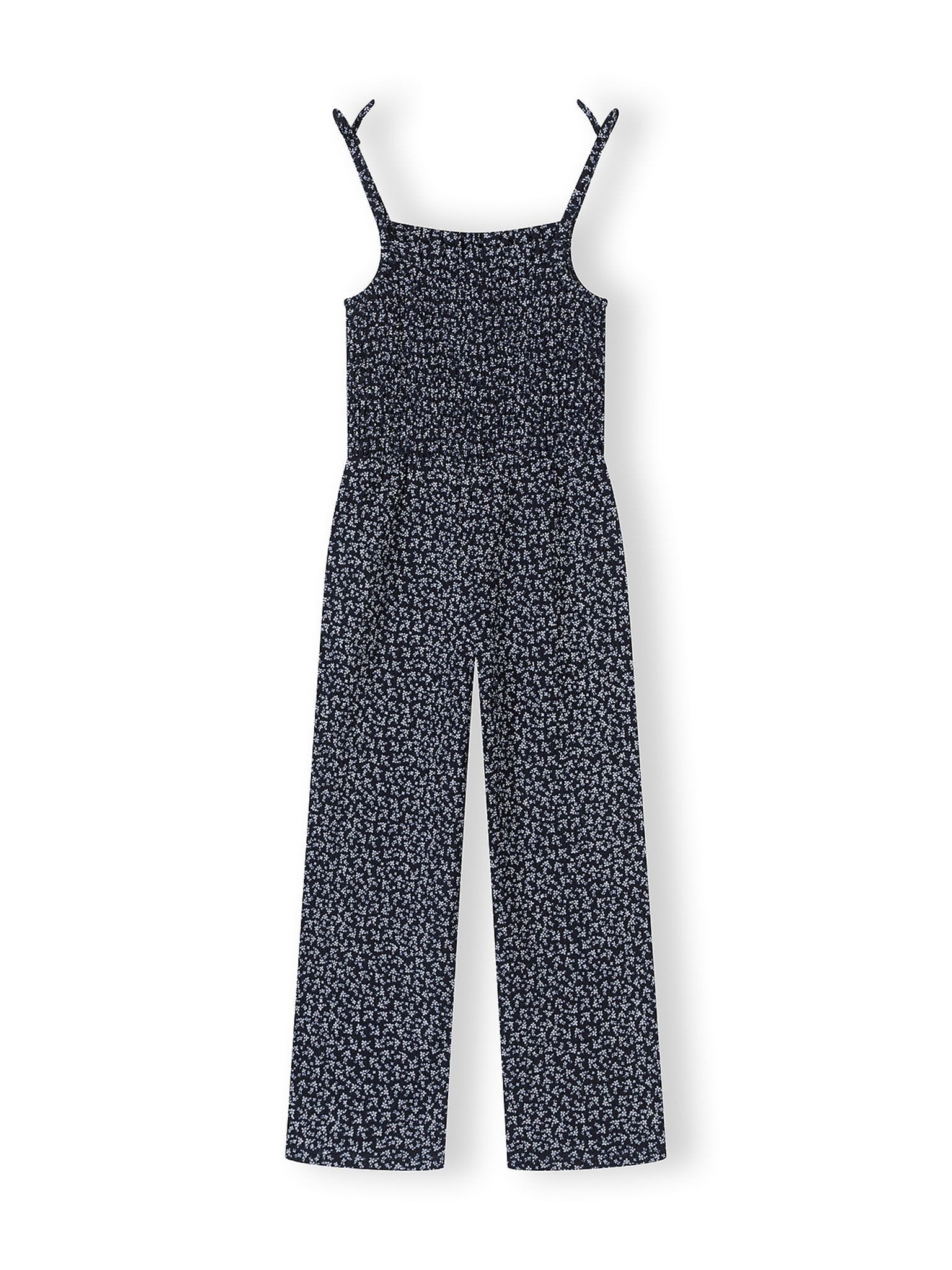 MINOTI Jumpsuit Jumpsuit mit weißem Blumenmuster in Dunkelblau (3y-14y)