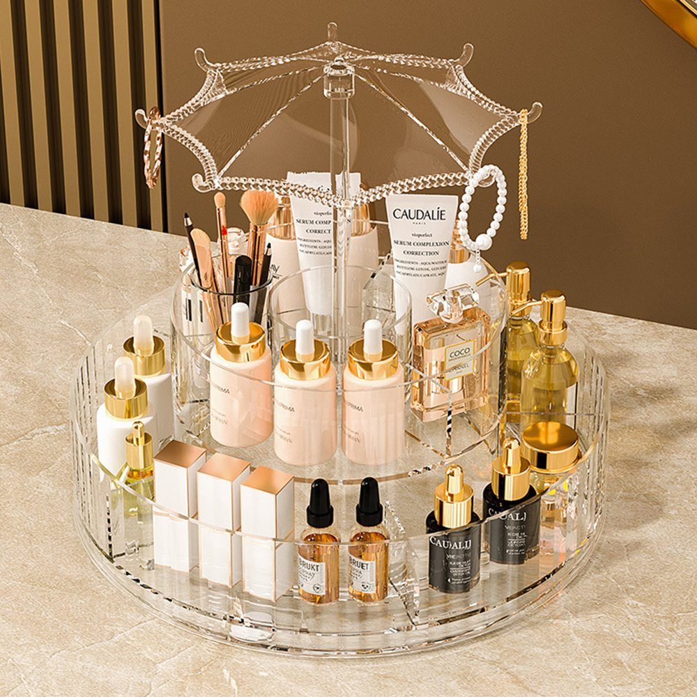 NUODWELL Make-Up Organizer Kosmetik Organizer, 360° Drehbarer, Transparent Kosmetik Aufbewahrung | Kosmetik-Aufbewahrung