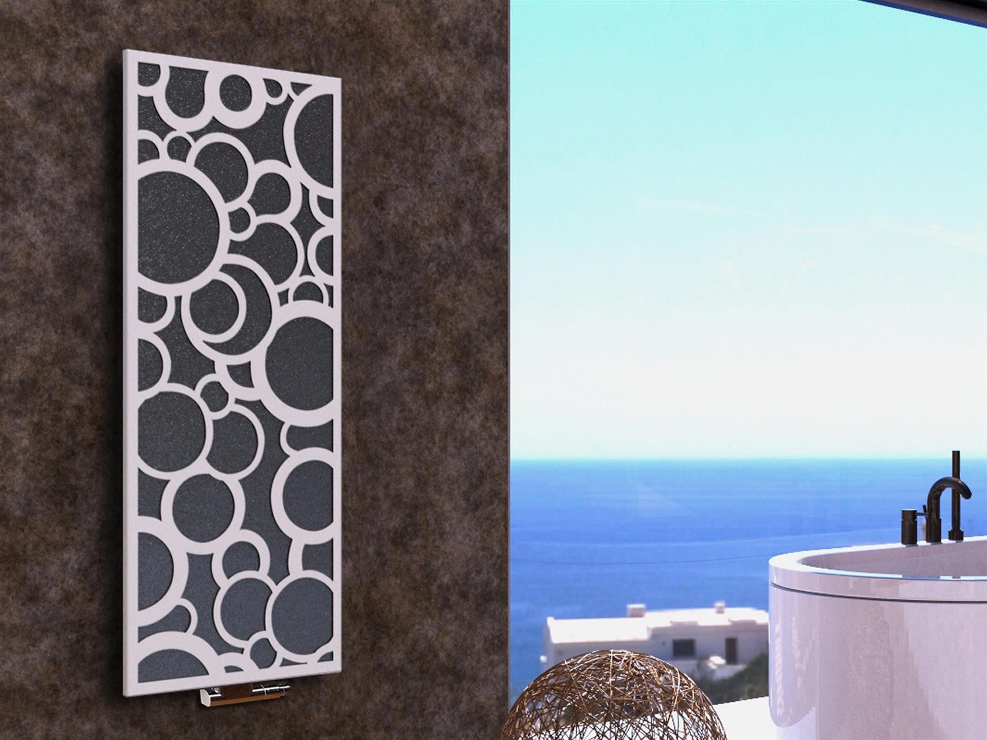Szagato Badheizkörper BADHEIZKÖRPER Design Kreta 2 120x47cm 799 Watt anthrazit / weiß, 5 Jahre Garantie, Made in Germany