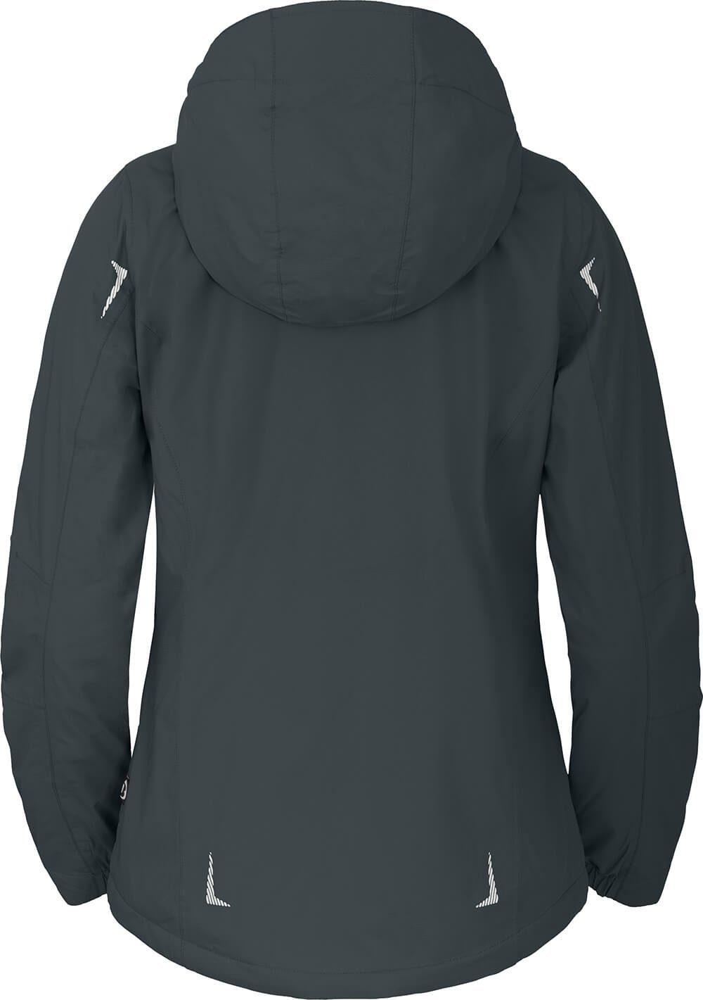 Bergson Outdoorjacke HELLI THERMO Damen mm grau wattiert, Regenjacke, leicht Wassersäule, Normalgrößen, 12000 dunkel