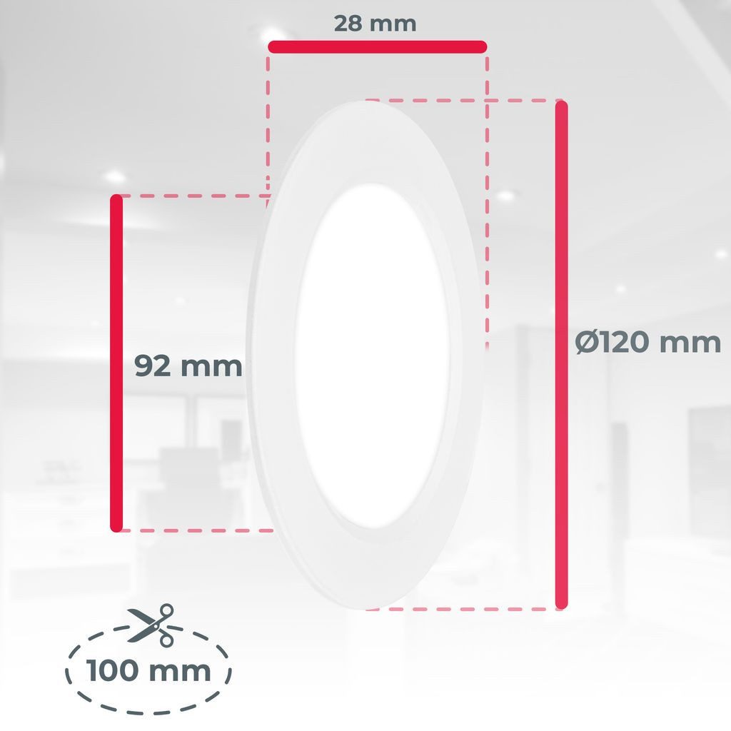 B.K.Licht LED Einbaustrahler 5x LED Einbaustrahler ultraflach weiß - BKL1619, LED fest integriert, 2700K - Extra-Warmweiß, LED Einbauleuchten 120x28 mm Weiß je 6W Decke Wohnzimmer Schlafzimmer