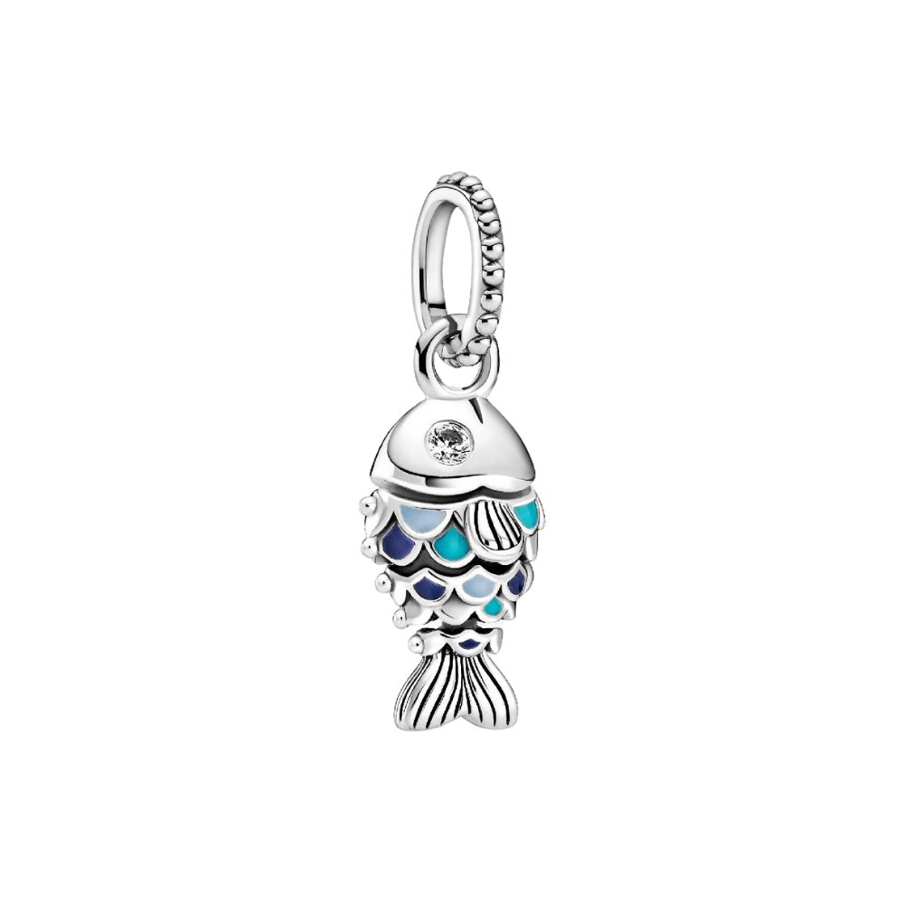 Pandora Charm-Einhänger 799428C01, Fisch, Zirkonia, Ozean