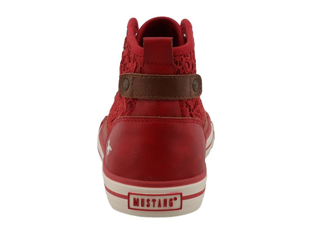 Mustang Shoes Winona Sneaker Schnürboots, High Top-Sneaker mit Blüten-Stick günstig online kaufen