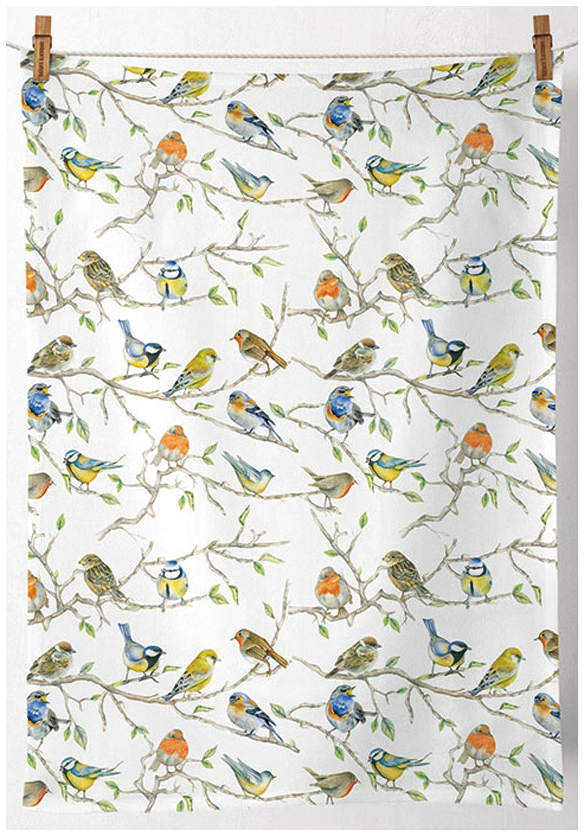 Ambiente® Geschirrtuch Birds meeting, (2-tlg., 2-teilig), Geschirrtücher ca.50x70cm Baumwolle