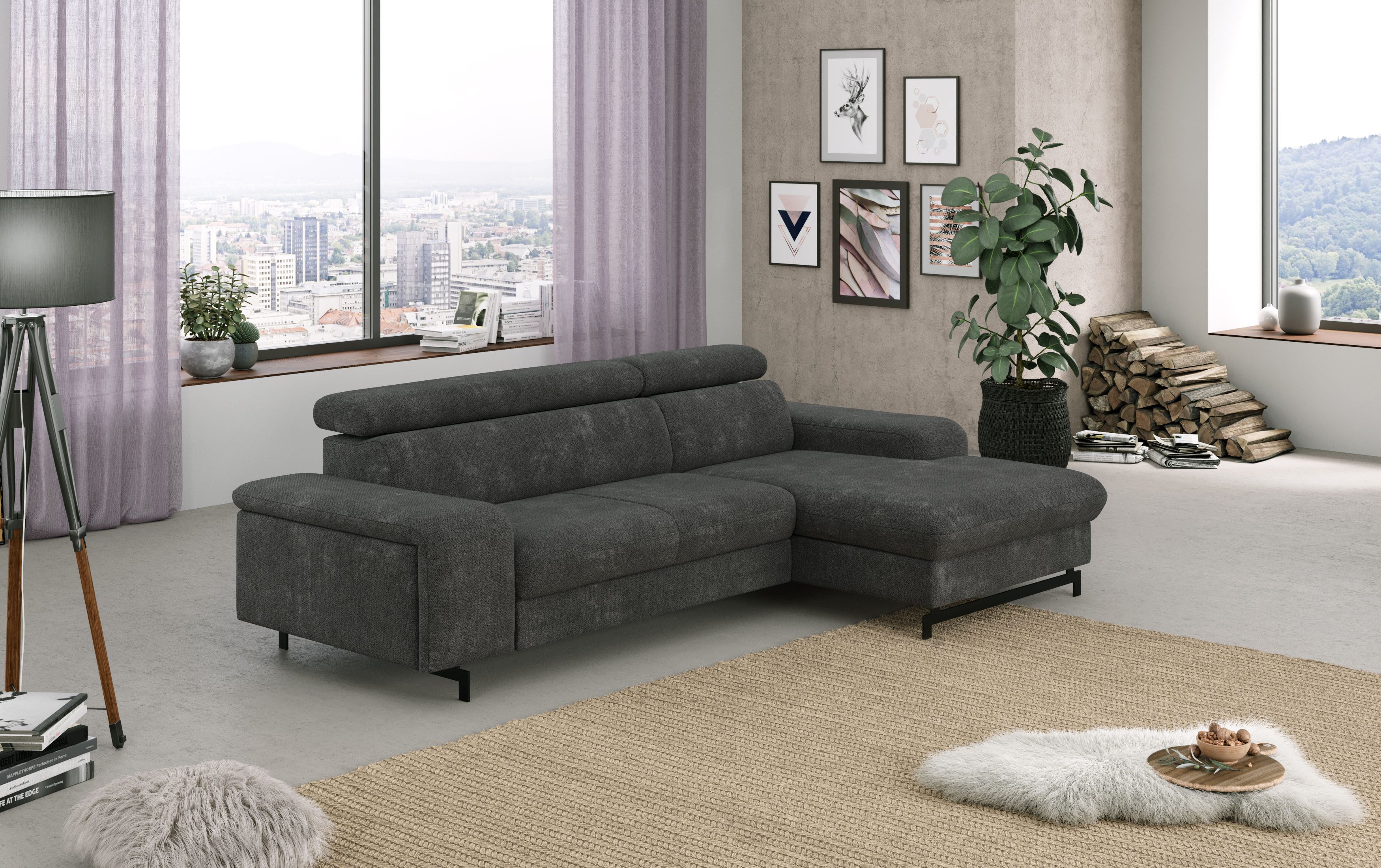 COTTA Ecksofa Emma L-Form, mit Kopfteilverstellung, günstig online kaufen