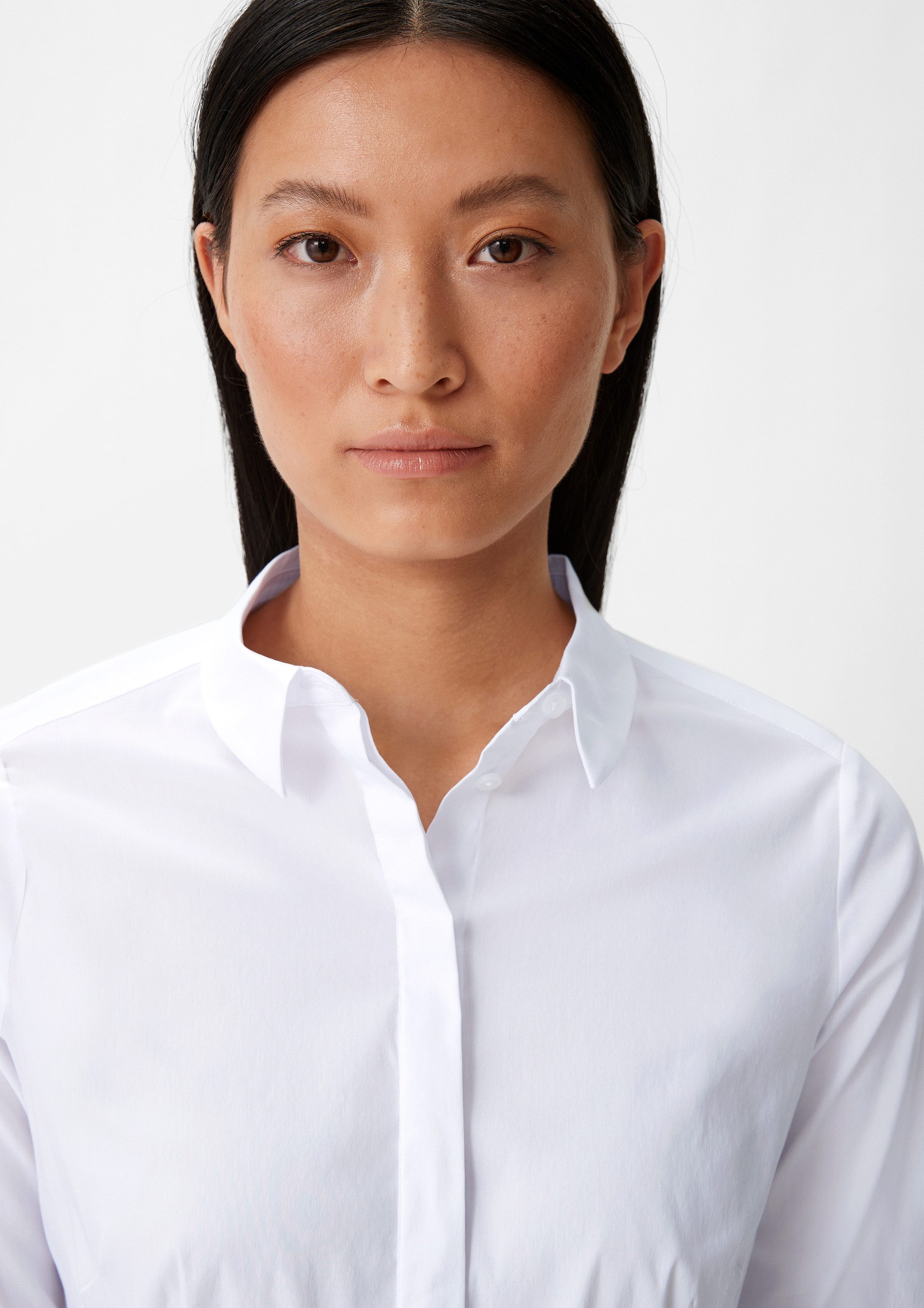 comma Langarmbluse Bluse Bluse aus Baumwollstretch