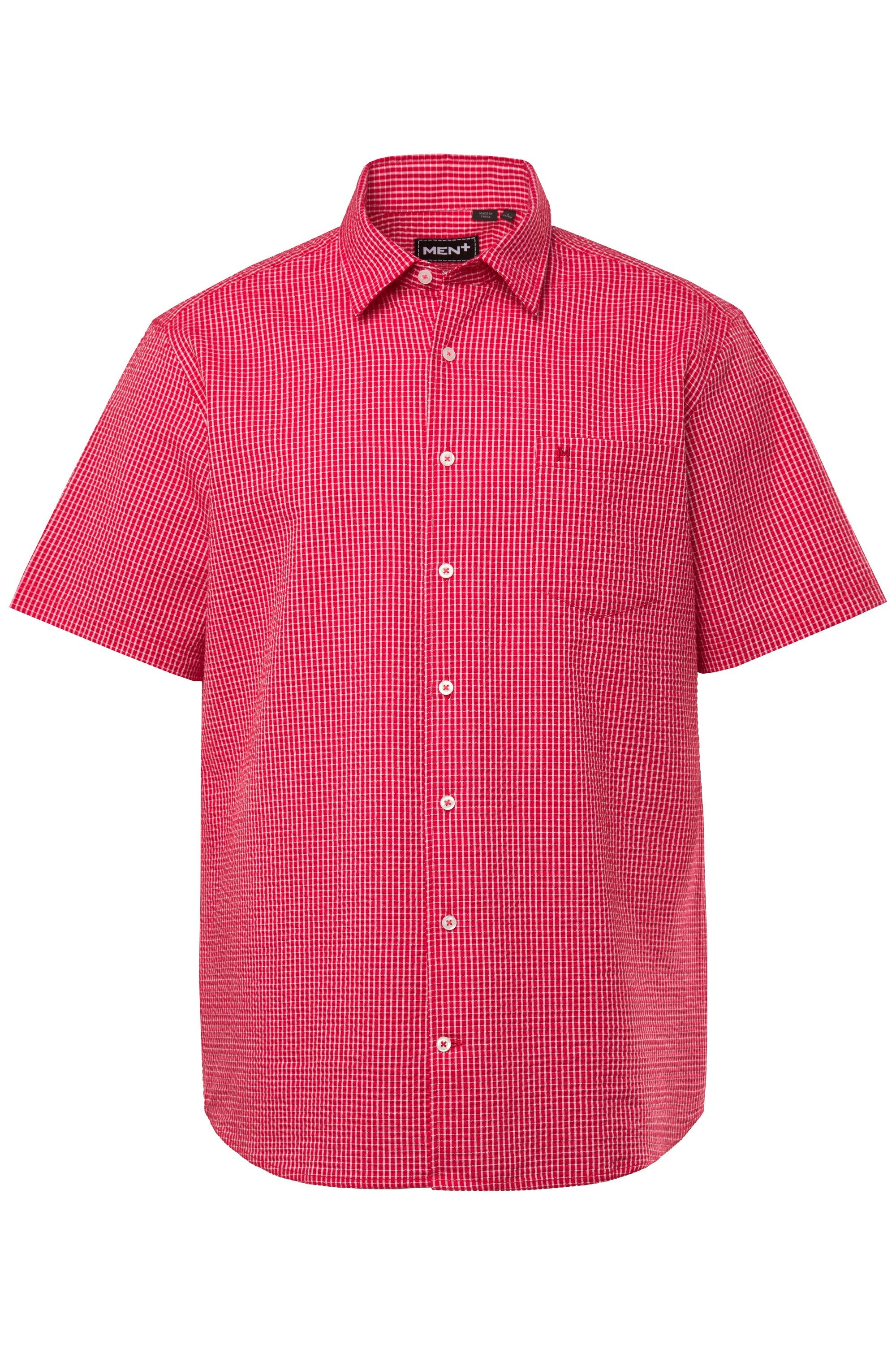 Men Plus Kurzarmhemd Men+ Karohemd Halbarm Kentkragen Seersucker günstig online kaufen