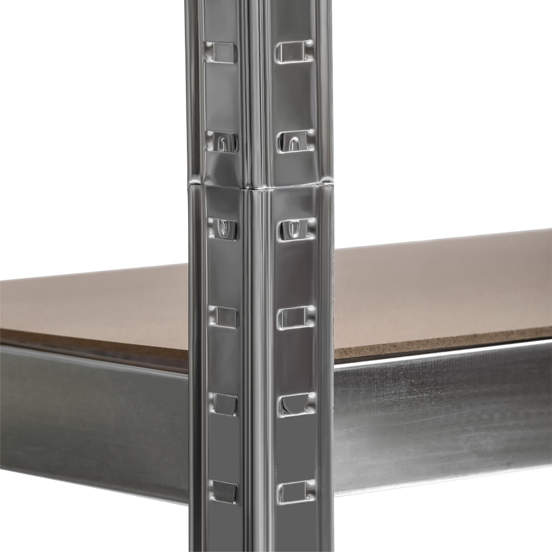 SCHULTE Regalwelt Schwerlastregal mit 5 MDF-Böden, 180x40x40 cm, 150 kg/Boden, verzinkt – Bild 5 von 5