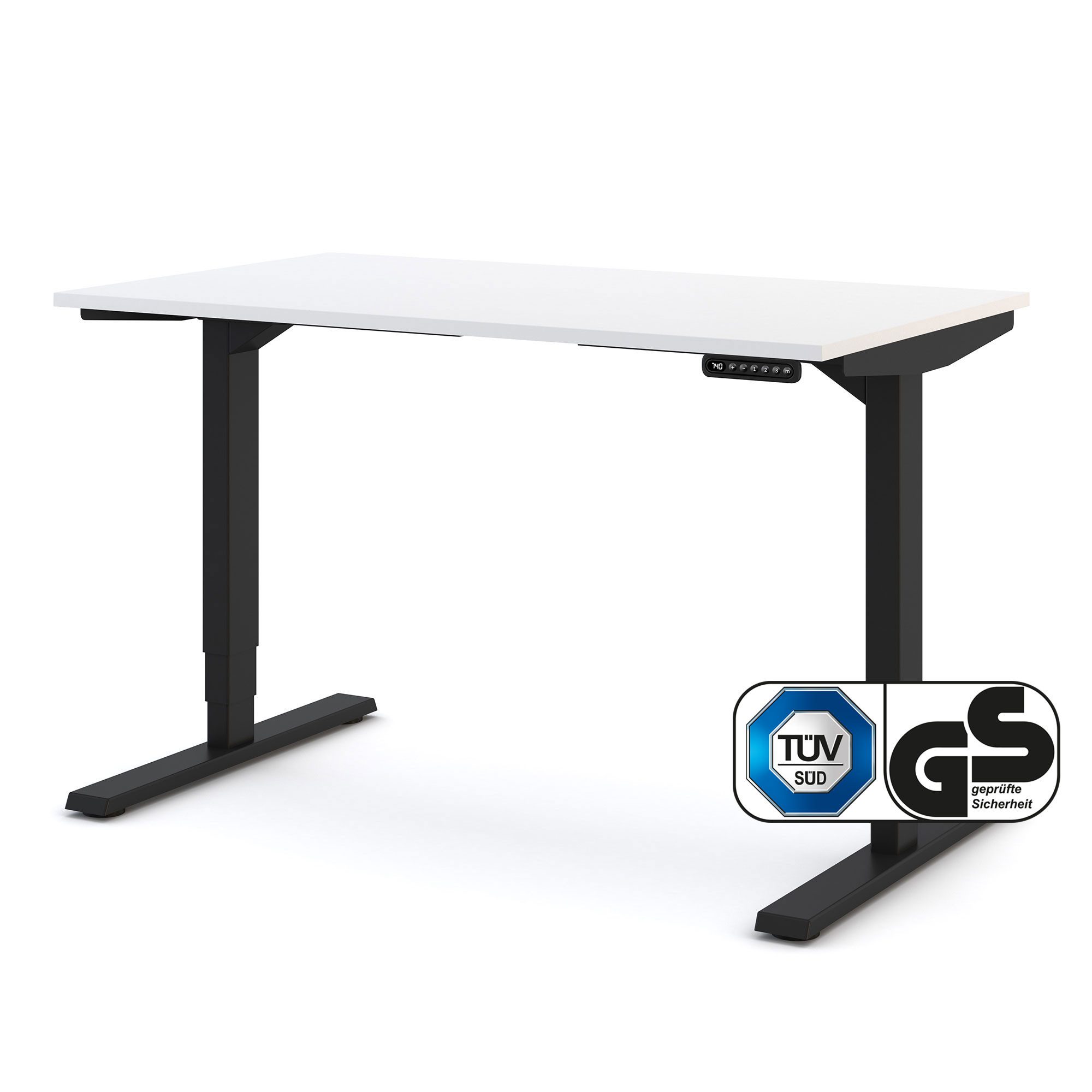 ASSMANN Büromöbel Schreibtisch Y-LINE (120x70cm Schwarz Weiß Kollisions-Sch günstig online kaufen