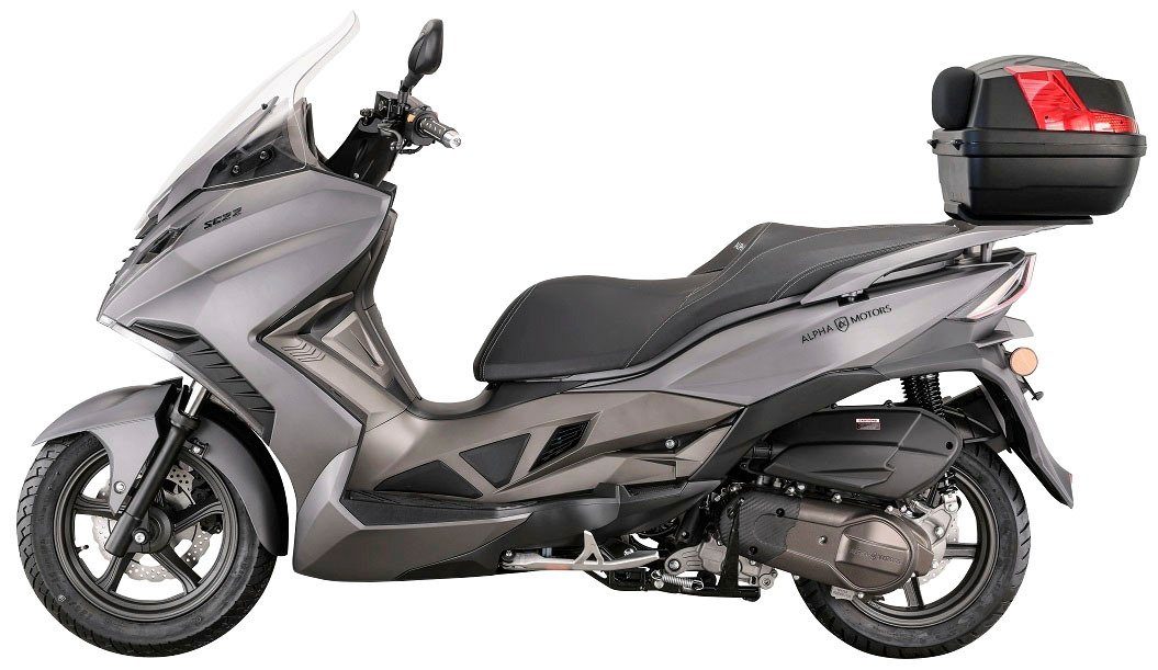 km/h, Euro Alpha 5, 22, (Set, grau 125 Sport Motorroller 95 mit ccm, Topcase) Motors Cruiser