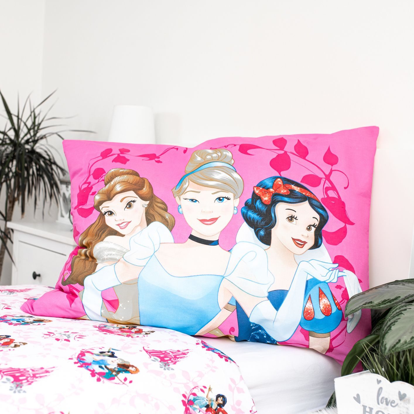 Disney Kinderbettwäsche Prinzessinnen Design Kuschelige Baumwolle, 140x200 cm & 70x90 cm – Bild 4 von 5
