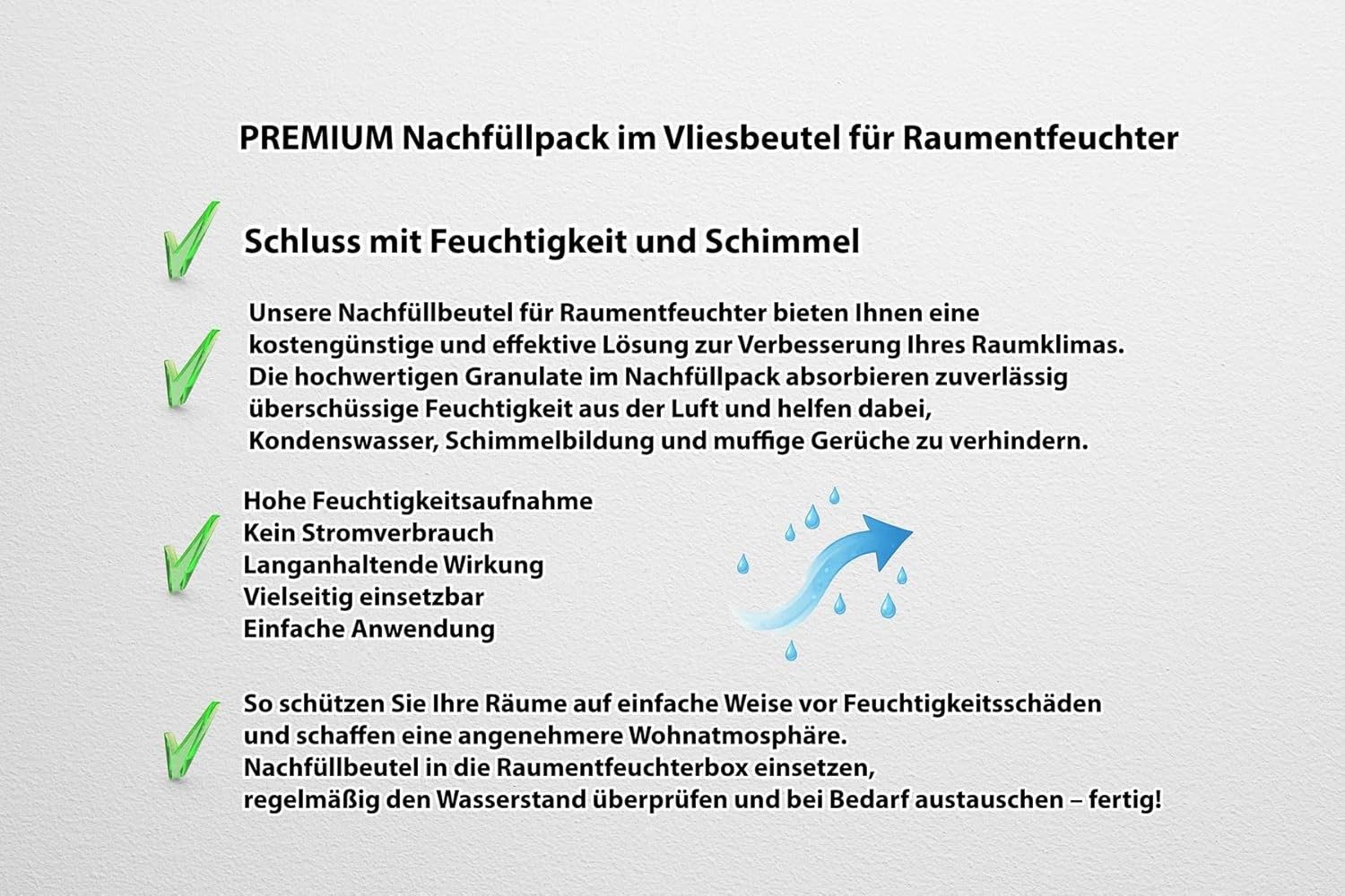 VABIONO Granulat-Luftentfeuchter Nachfüller 450g Vliesbeutel Raumentfeuchte günstig online kaufen