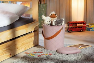 ebuy24 Pouf Narus Fusshocker, Hocker mit Aufbewahrung rosa und