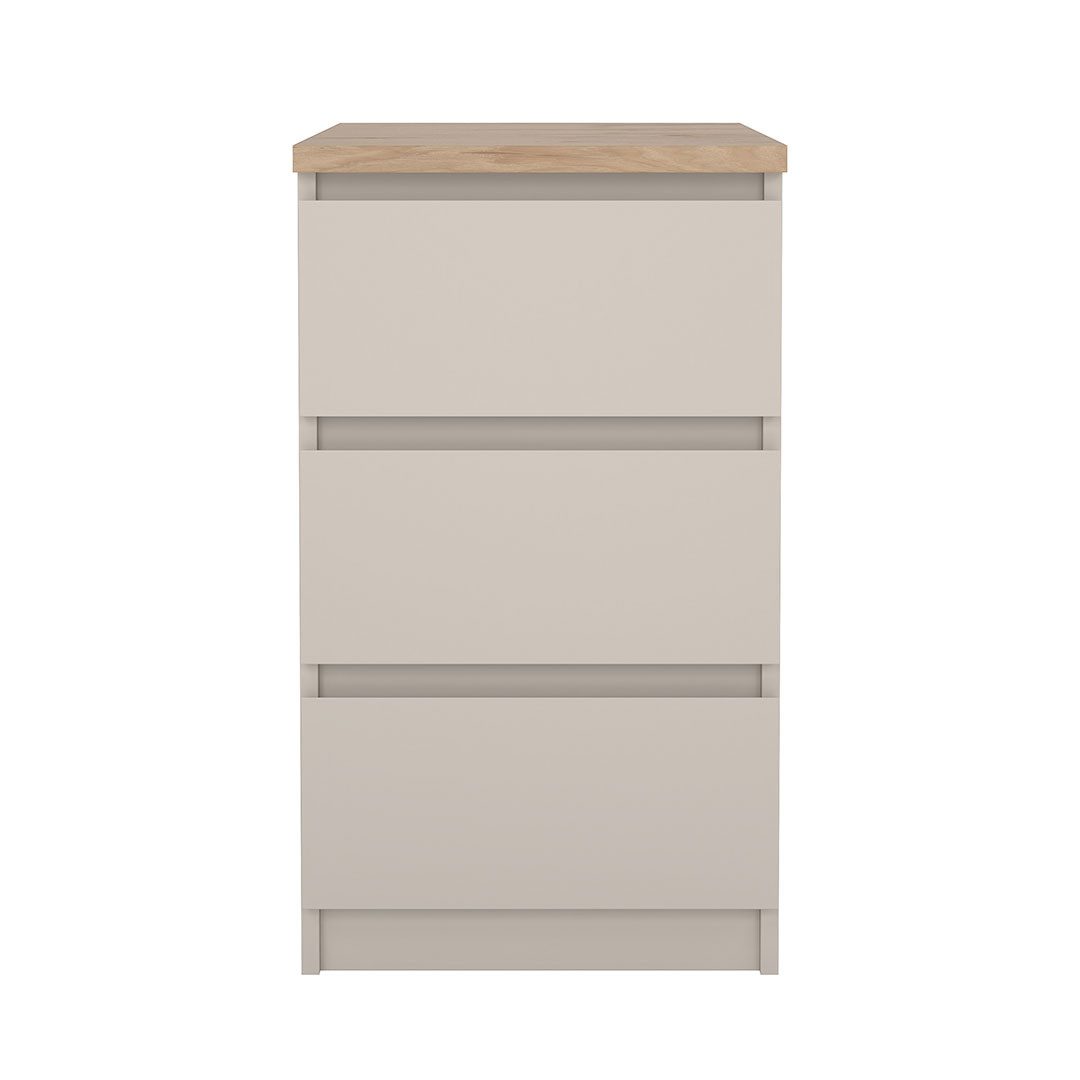 ebuy24 Nachttisch Naia Nachttisch 3 Schubladen Eiche Dekor. günstig online kaufen