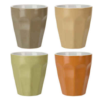 Neuetischkultur Becher Trinkbecher-Set 250 ml, 4 Stück Pastellfarben, Keramik