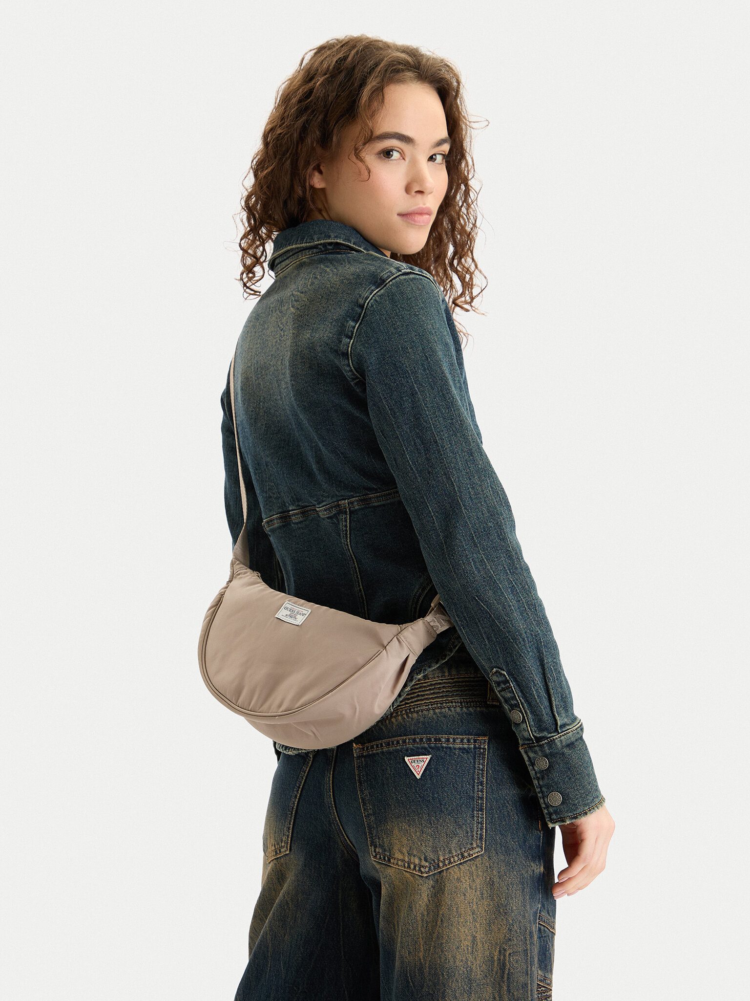 GUESS JEANS Handtasche Rate mal, Jeans Damenhandtasche Braun W6RZ16WK512