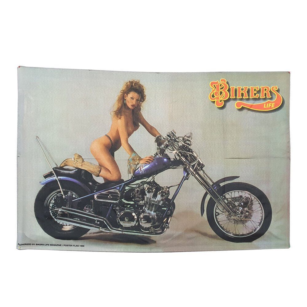 Westernlifestyle Flagge Bikers Life Bike Girl Posterflagge Fahne