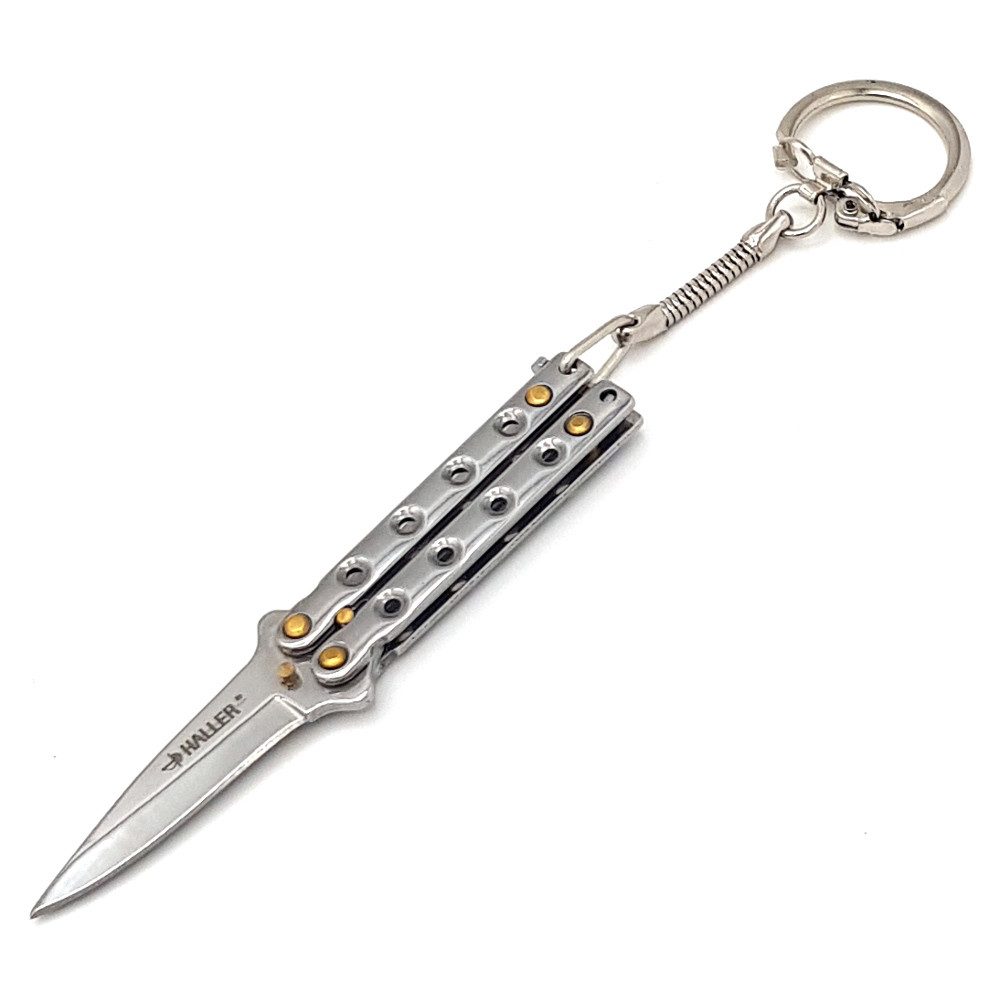 Taschenmesser Mini Butterfly silber Schlüsselanhänger