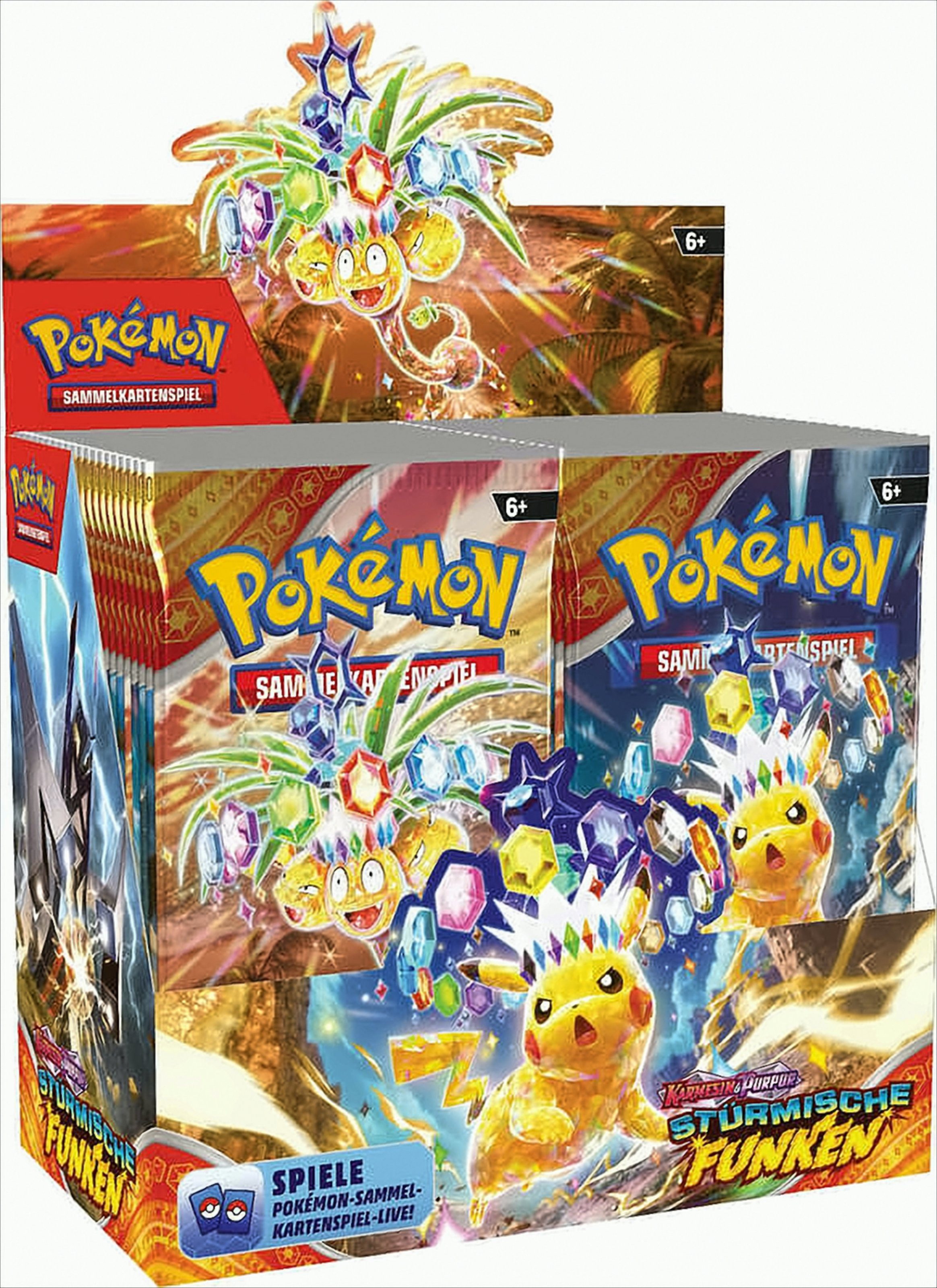 POKÉMON Sammelkarte Pokémon Booster-Display Karmesin & Purpur - Stürmische Funken