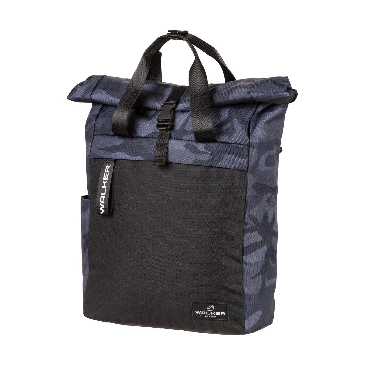 Schulranzen Rucksack Classic Roll Top - blue camouflage.
