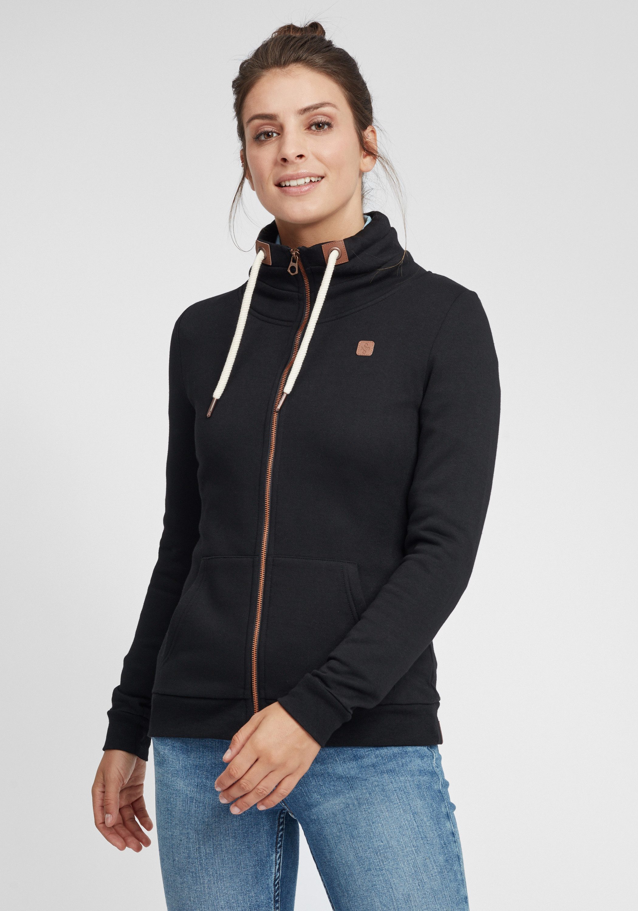 OXMO Sweatjacke OX Vicky Moderne Sweatshirtjacke mit Stehkragen und Kordel günstig online kaufen