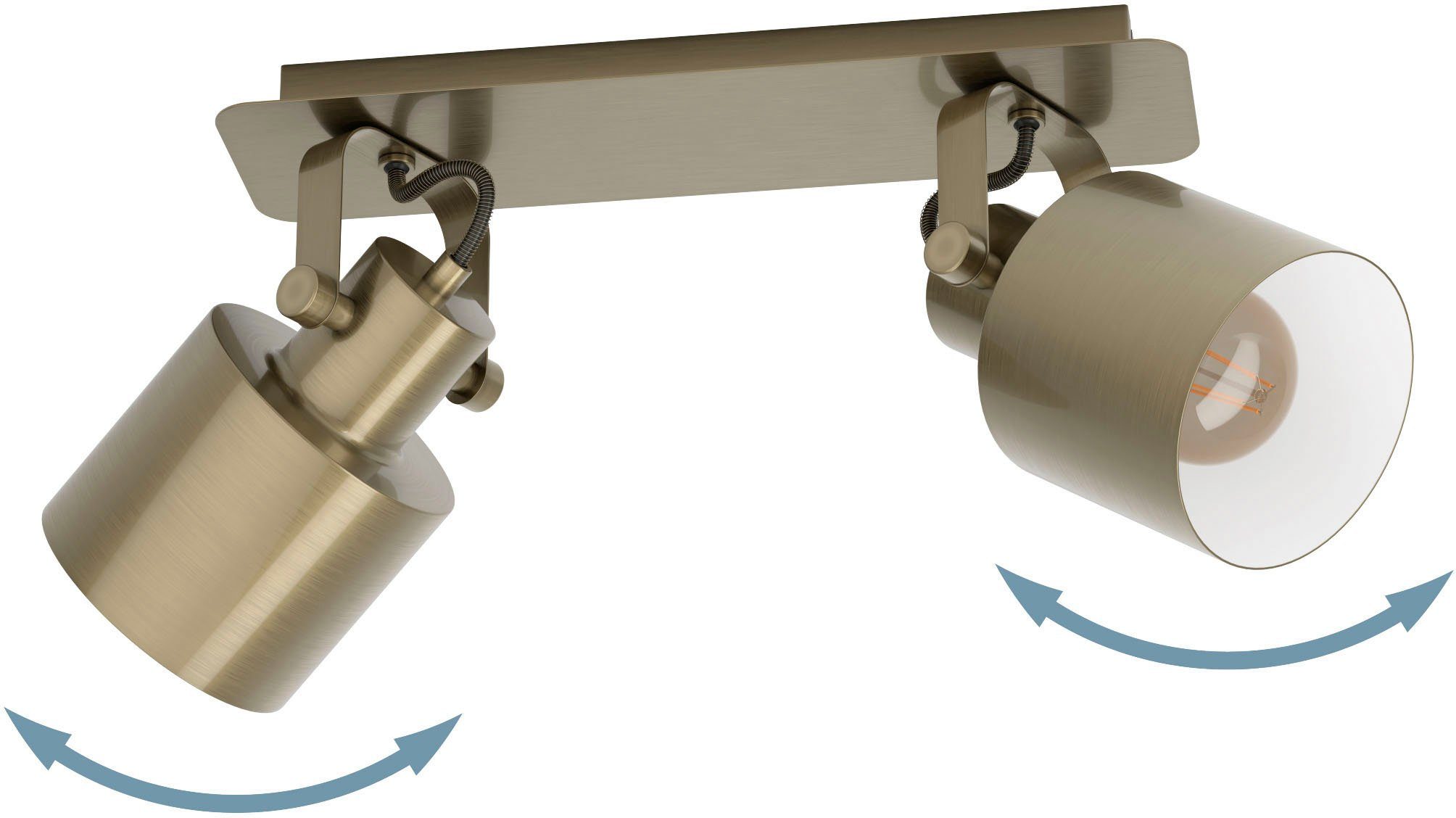 Deckenspot wechselbar, EGLO aus weiß Stahl SOUTHERY, Deckenspot gold in - Leuchtmittel 40W exkl. Leuchtmittel, E27 und - ohne