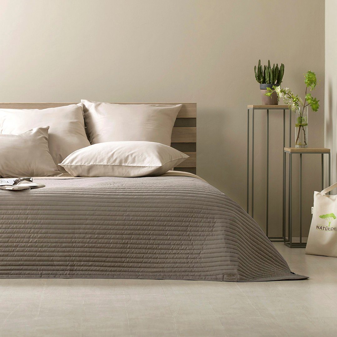 SEI Design Bettüberwurf Living Trend 240x220 Taupe, Wendedecke Tagesdecke