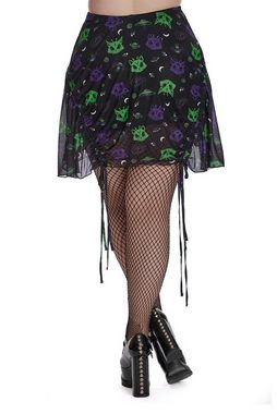 Banned A-Linien-Rock Space Cat Kitty Rave Alien Katze Punk Nu Goth Skirt