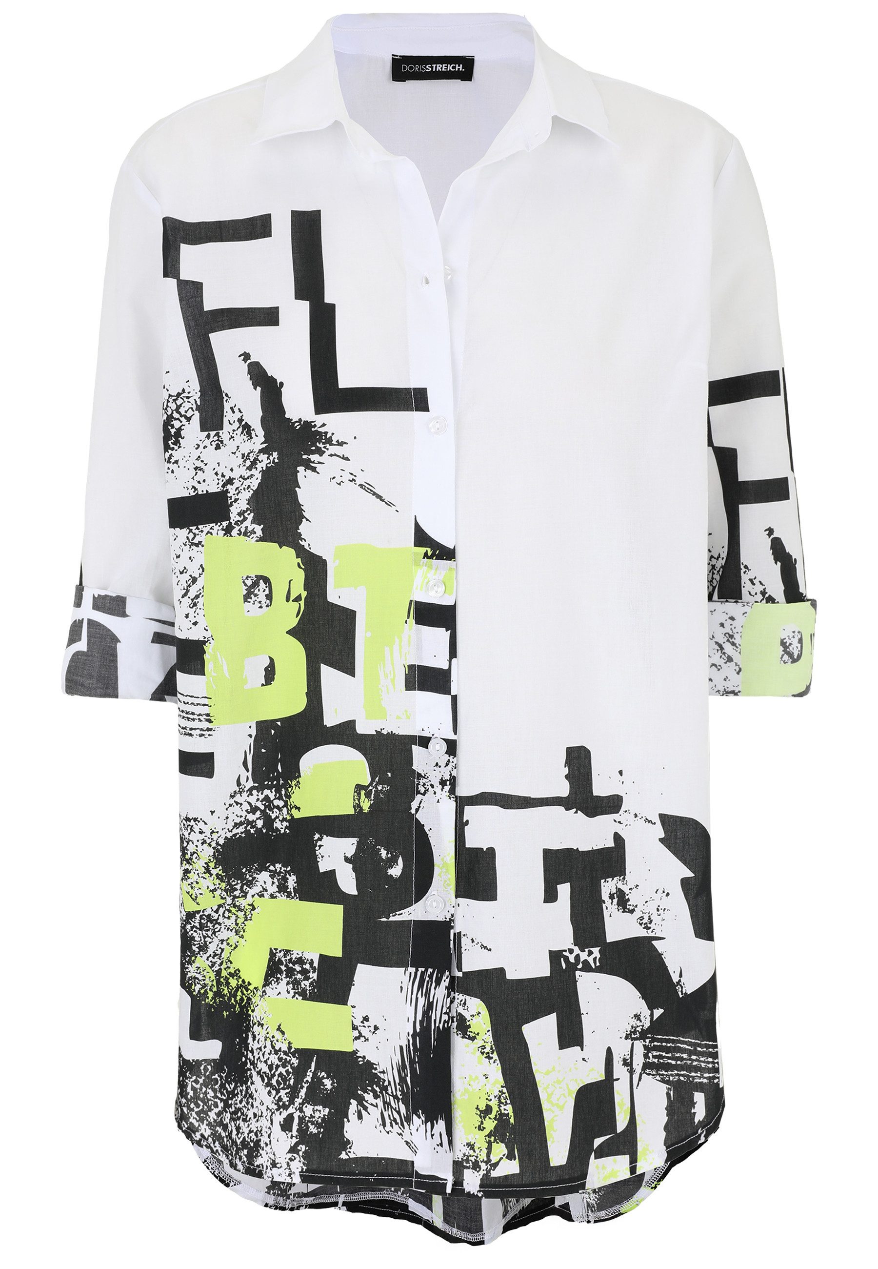 Doris Streich Langarmbluse mit Buchstabenprint Print