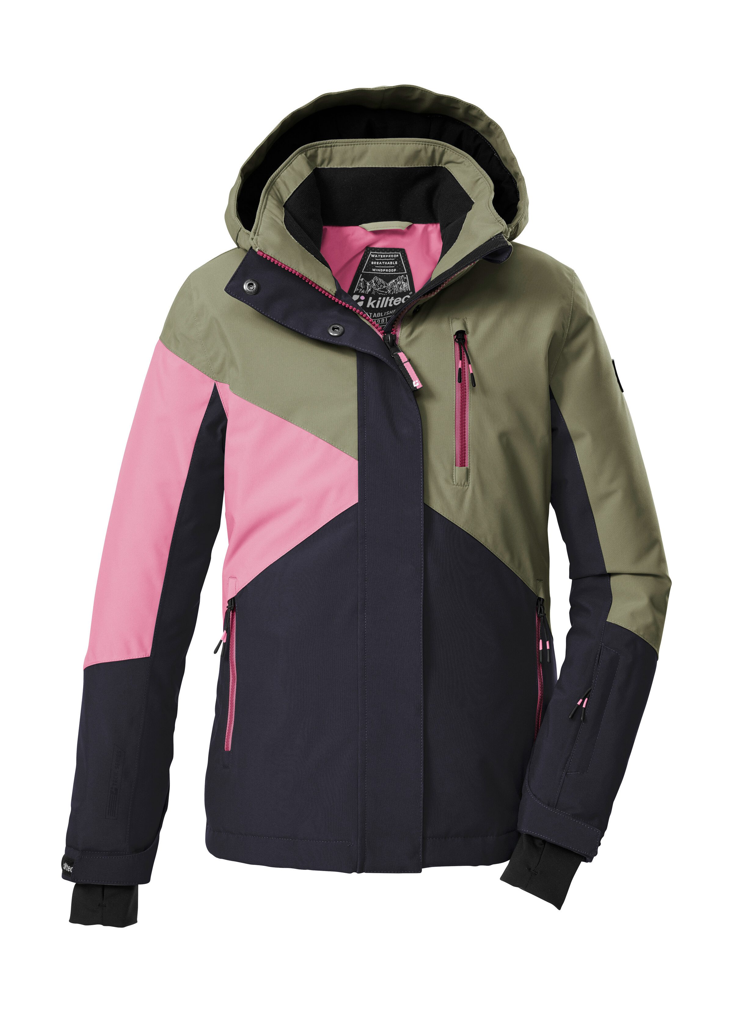 Killtec Skijacke KSW 209 GRLS SKI JCKT Mädchen-Skijacke: wasserdicht, atmungsaktiv, Colourblock-Design