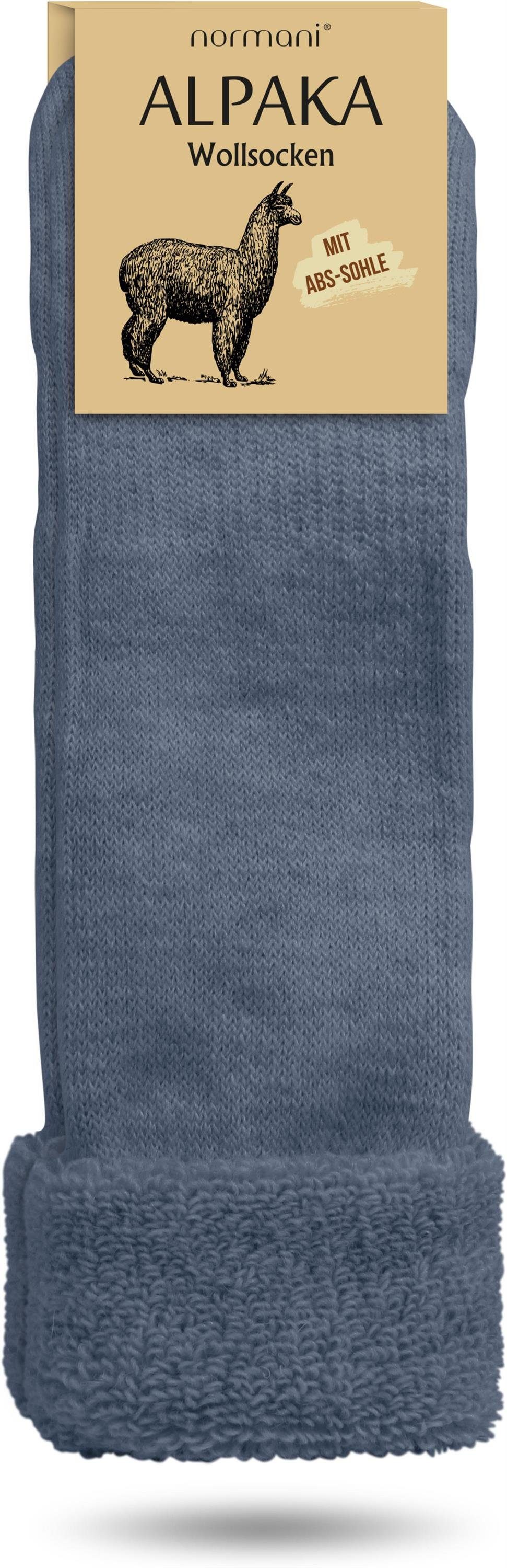 normani ABS-Socken Alpaka-Wollsocken mit ABS-Druck (1 Paar) hochwertige Alpaka-Wolle