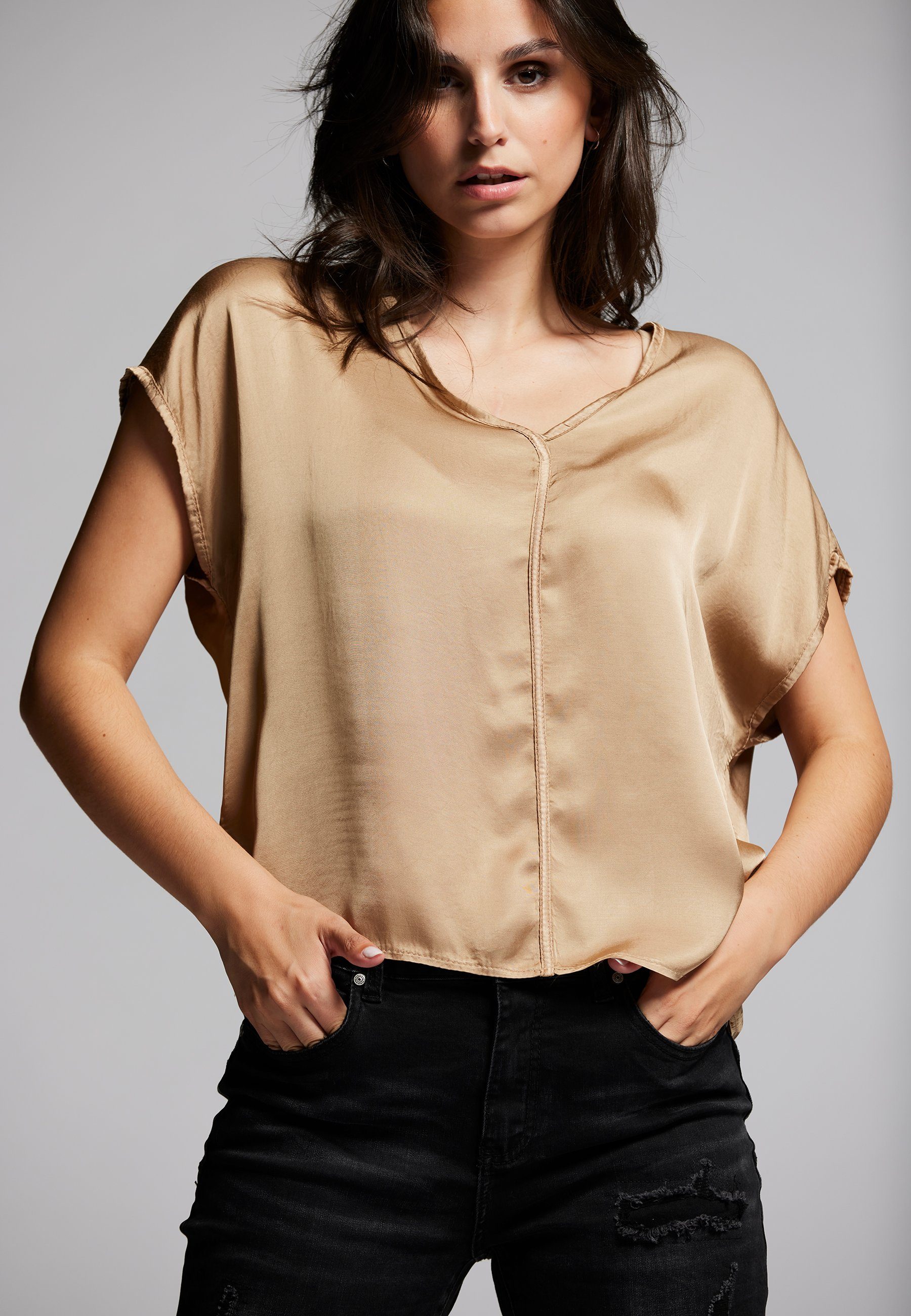 Shirtbluse EDELSATIN SENSATION Andijamo-Fashion