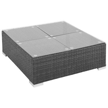 vidaXL Gartenlounge-Set 6-tlg. Garten-Lounge-Set mit Auflagen Poly Rattan Schwarz, (6-tlg)