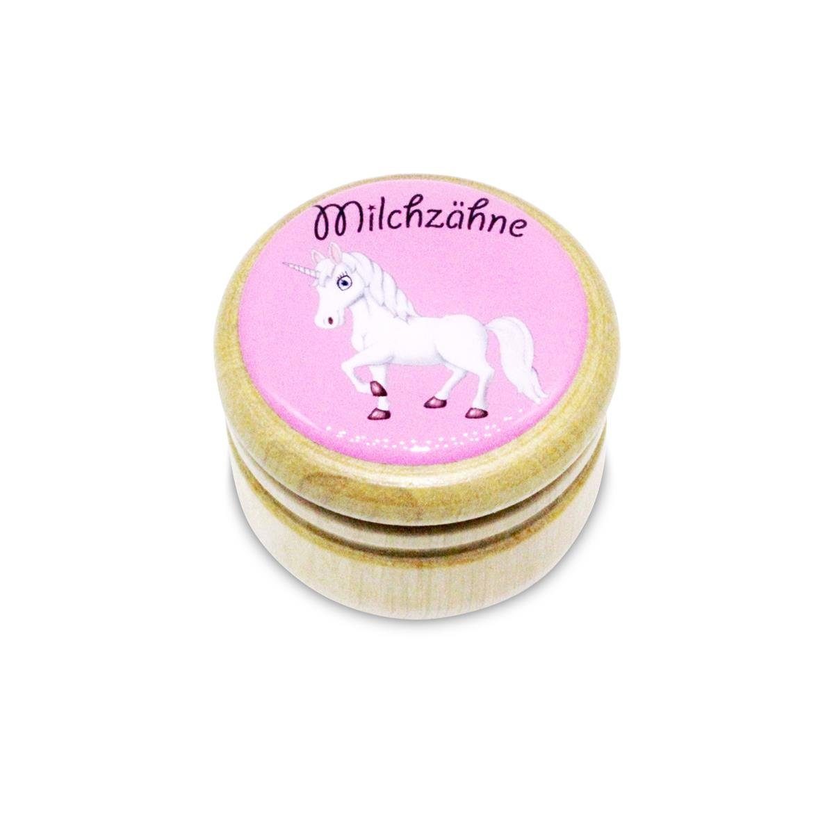 GICO Zahndose Milchzahndose Einhorn Zahndose Milchzähne Holz 44 mm Einhorn 7011, Bilderdose für Jungen und Mädchen