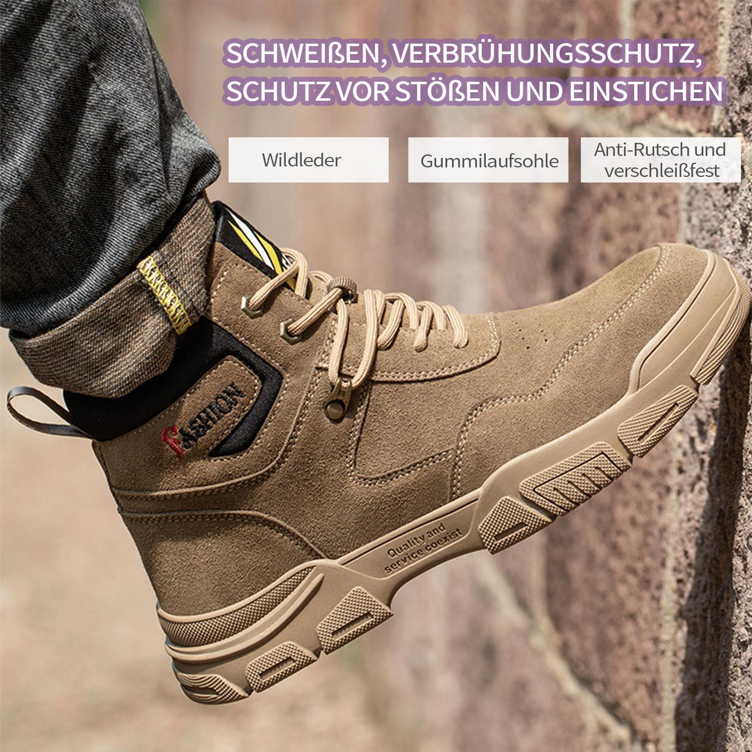 Sicherheitsstiefel Für Herren Mit Stahlkappe – S1P SRC, Rutschfest & Extrem Bequem Für Handwerk Und Industrie