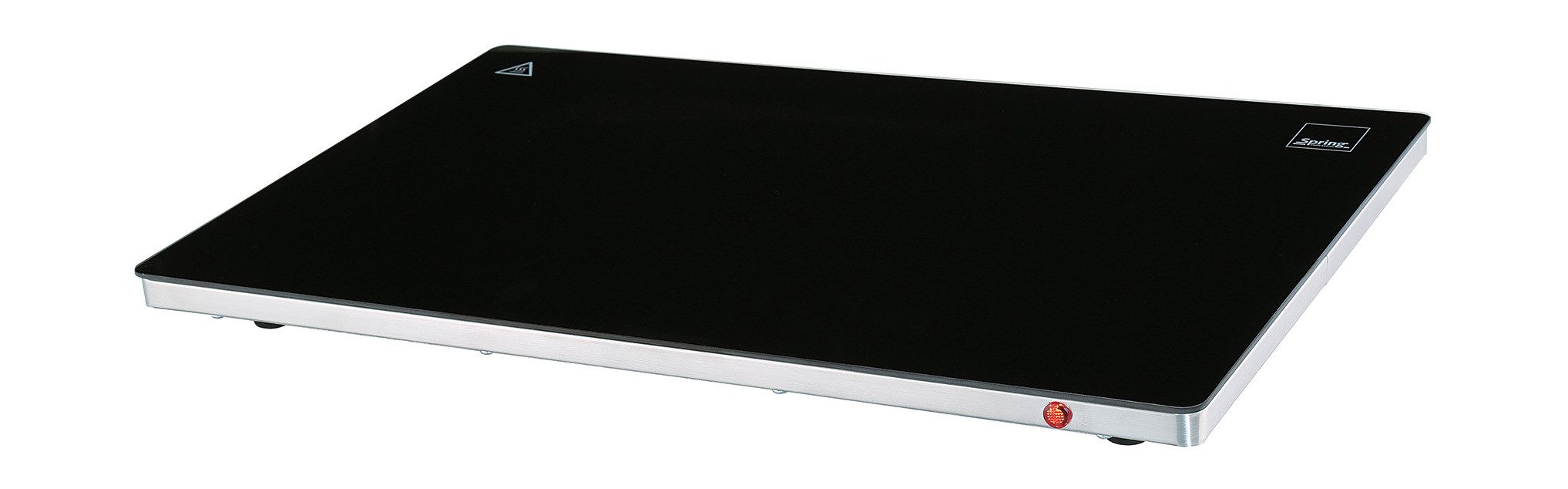 Spring Servierplatte Warmhalteplatte Professional 54x34 cm 230 W Elektro Line schwarz, Edelstahl, Glas