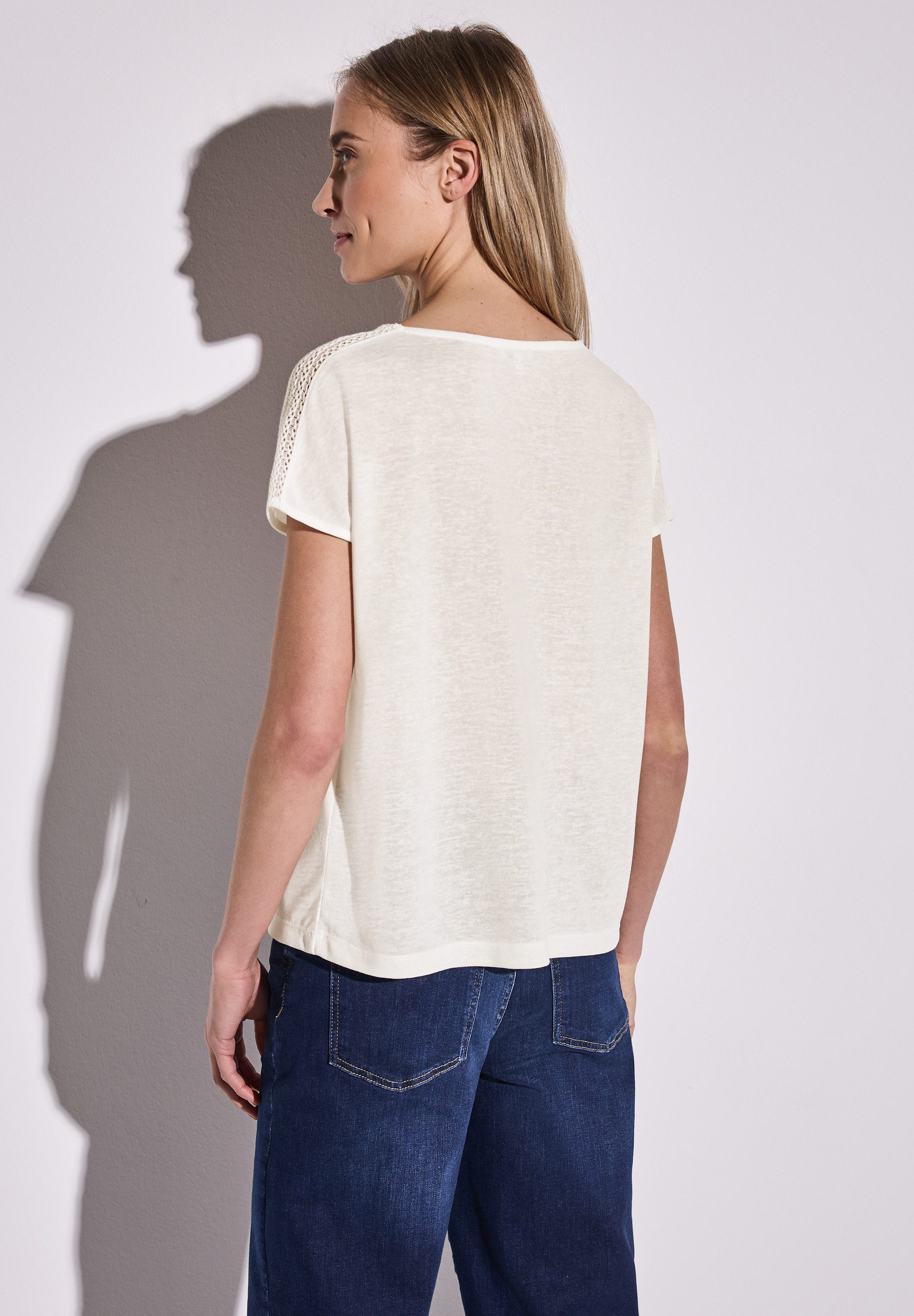 STREET ONE T-Shirt mit Spitzendetail günstig online kaufen