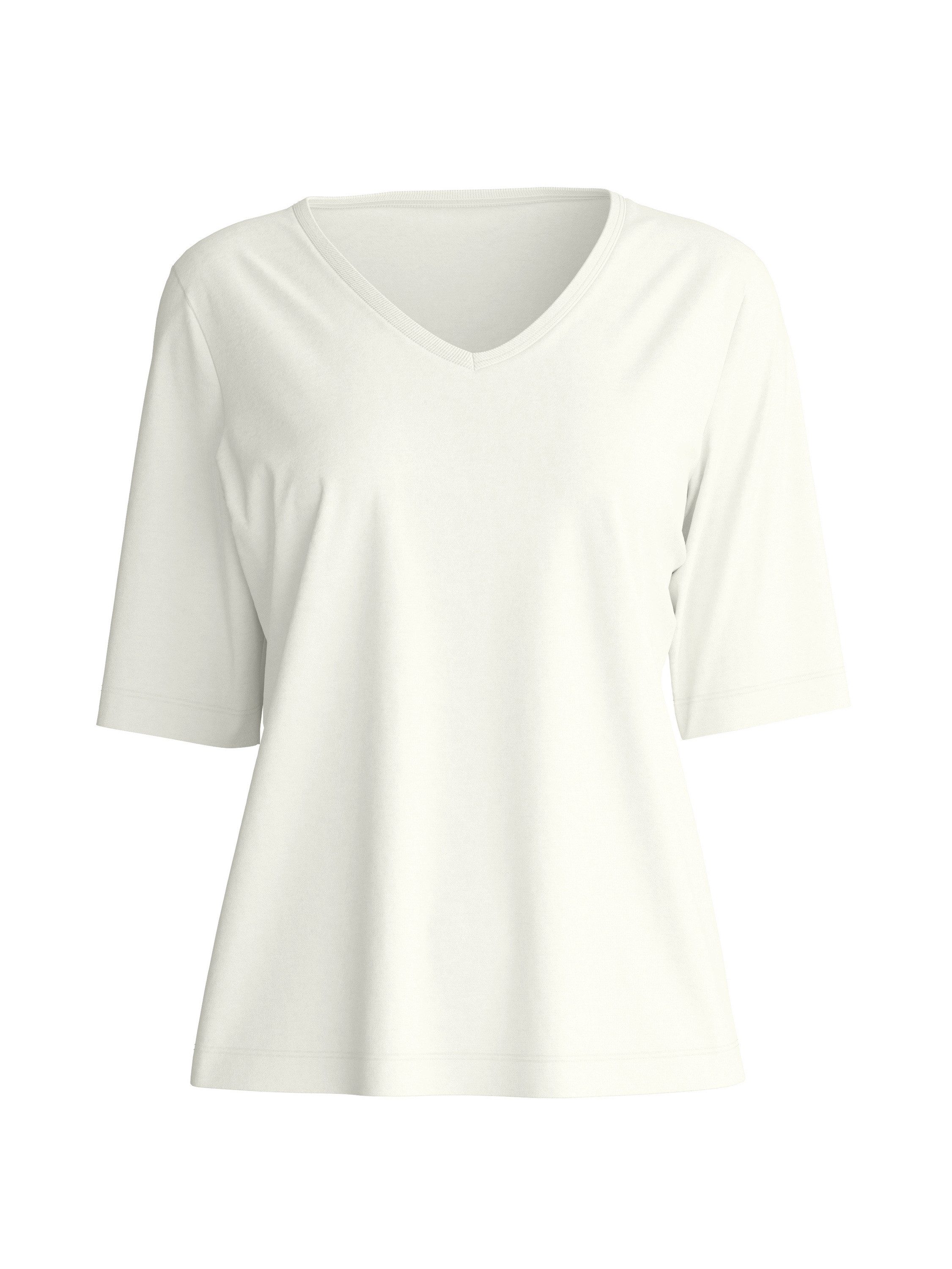 CALIDA Langarmshirt Late Bloom M&M Damen (1-tlg) seidig glatt, atmungsaktiv, V-Ausschnitt