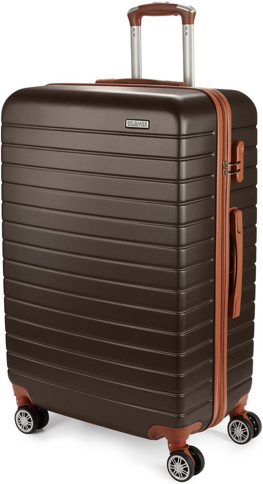 BRUBAKER Koffer Hartschalenkoffer Paris - Reisekoffer mit Zahlenschloss und 4 Rollen, 4 Rollen, Rollkoffer Größe XL - 49 x 76,5 x 29,5 cm - ABS Trolley