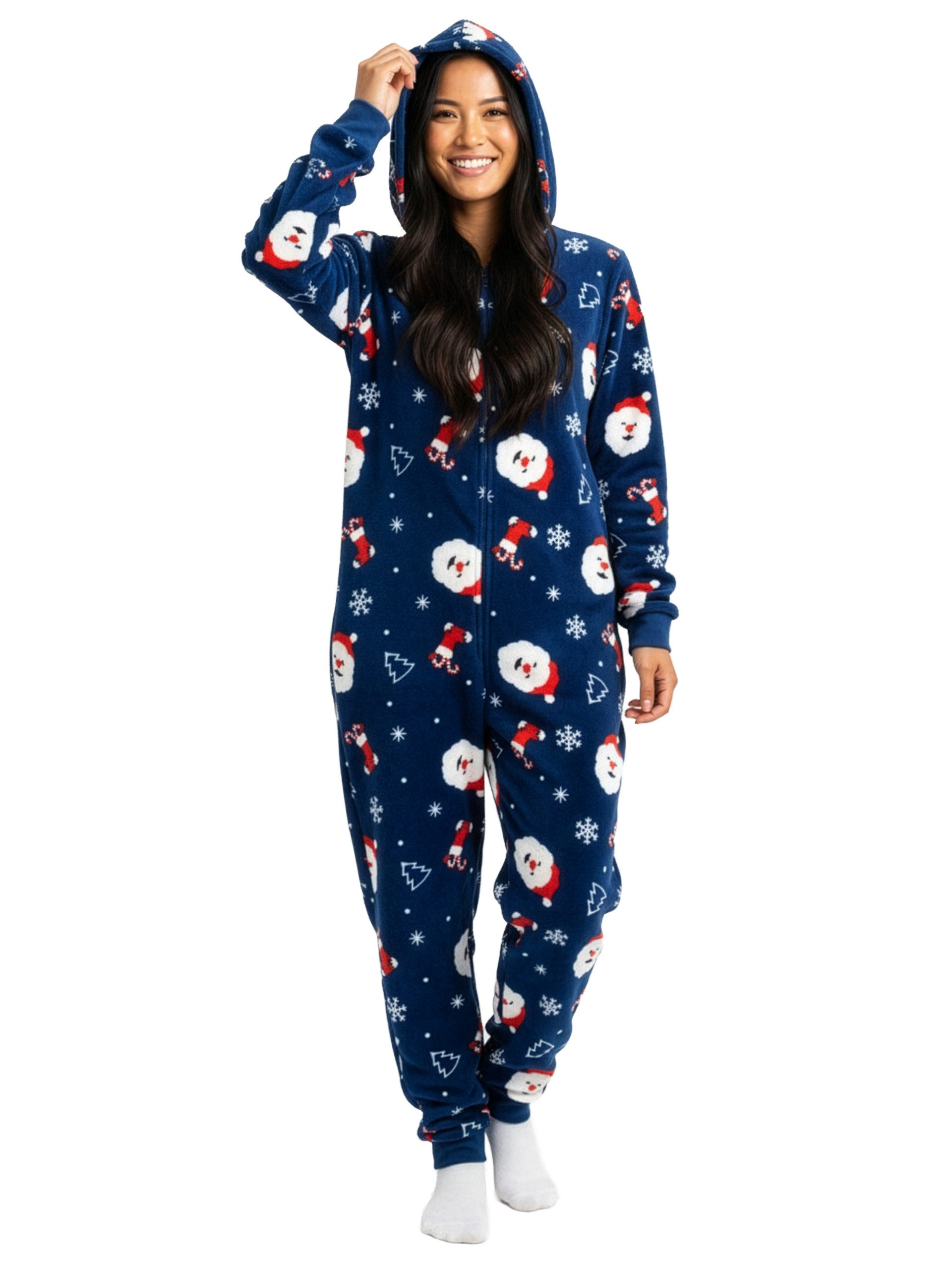 United Labels® Jumpsuit X-MAS Jumpsuit "Santa" mit Kapuze
