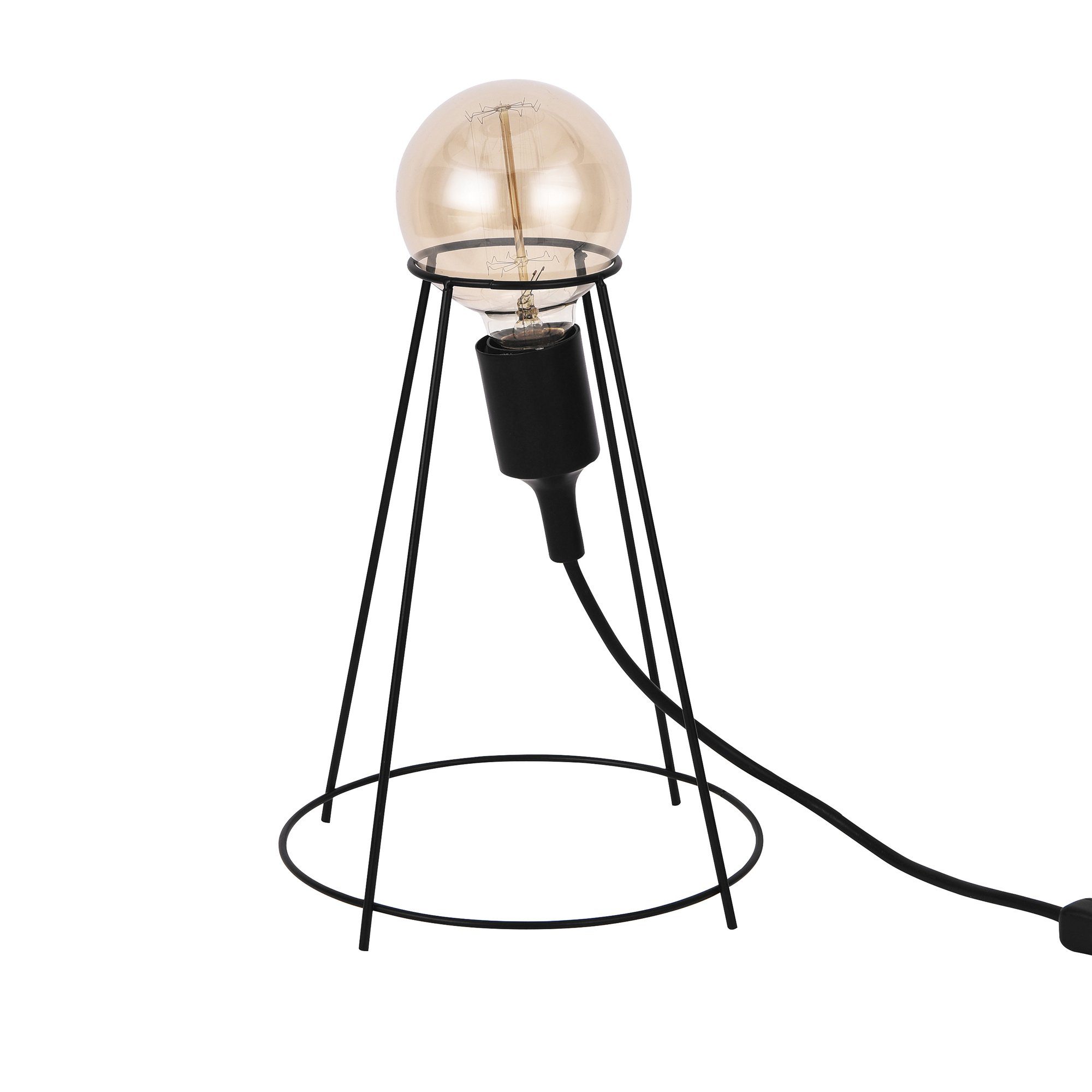 »Sydney« Tischlampe Leuchtmittel, für 1 lux.pro Wohnzimmer x Schwarz ohne E27 Tischleuchte,