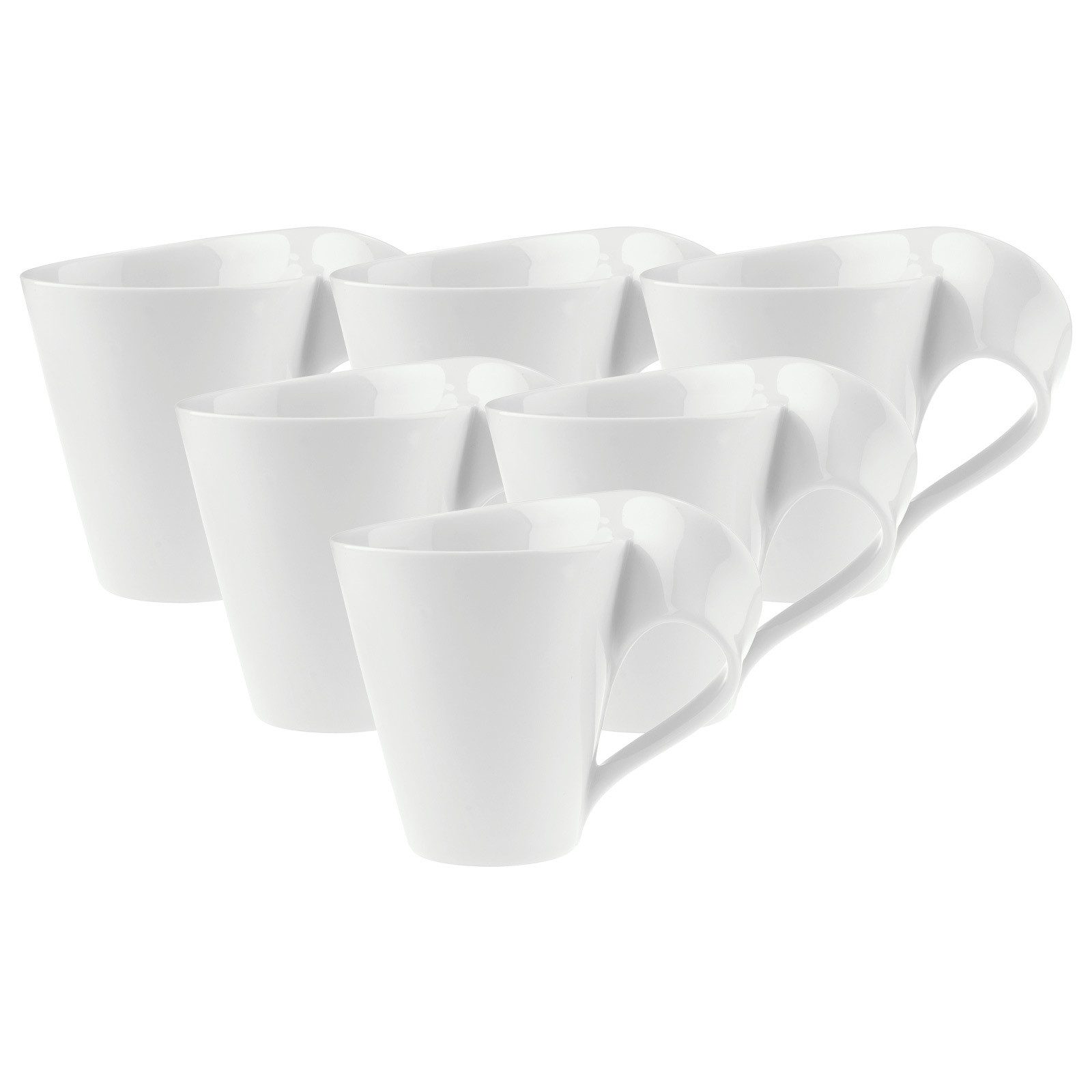 Villeroy & Boch Becher NewWave Becher mit Henkel 300 ml 6er Set, Porzellan