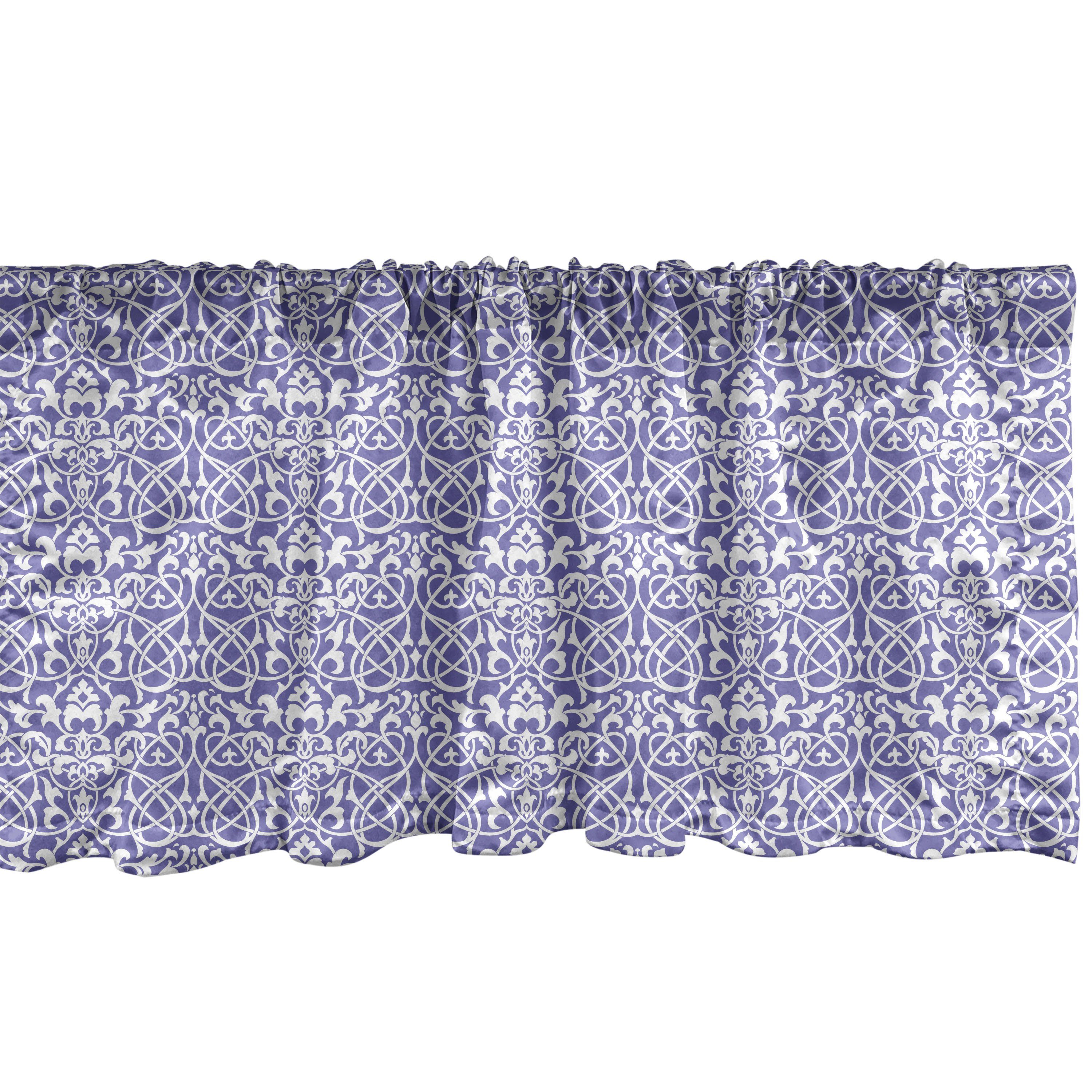 Scheibengardine Vorhang Volant für Küche Schlafzimmer Dekor mit Stangentasche, Abakuhaus, Microfaser, Lila Klassische Damast