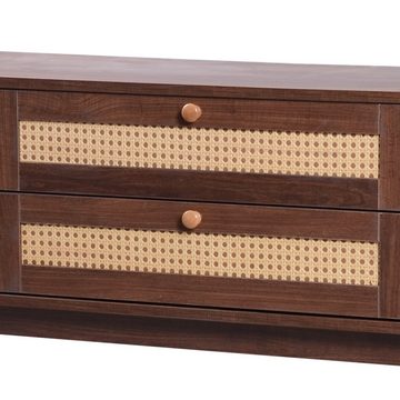 HAUSS SPLOE TV-Schrank TV-Schrank Fernsehtisch TV Board TV- Lowboard (TV-Schrank mit Türen und Schubladen., TV-Ständer mit Rattanseiten)