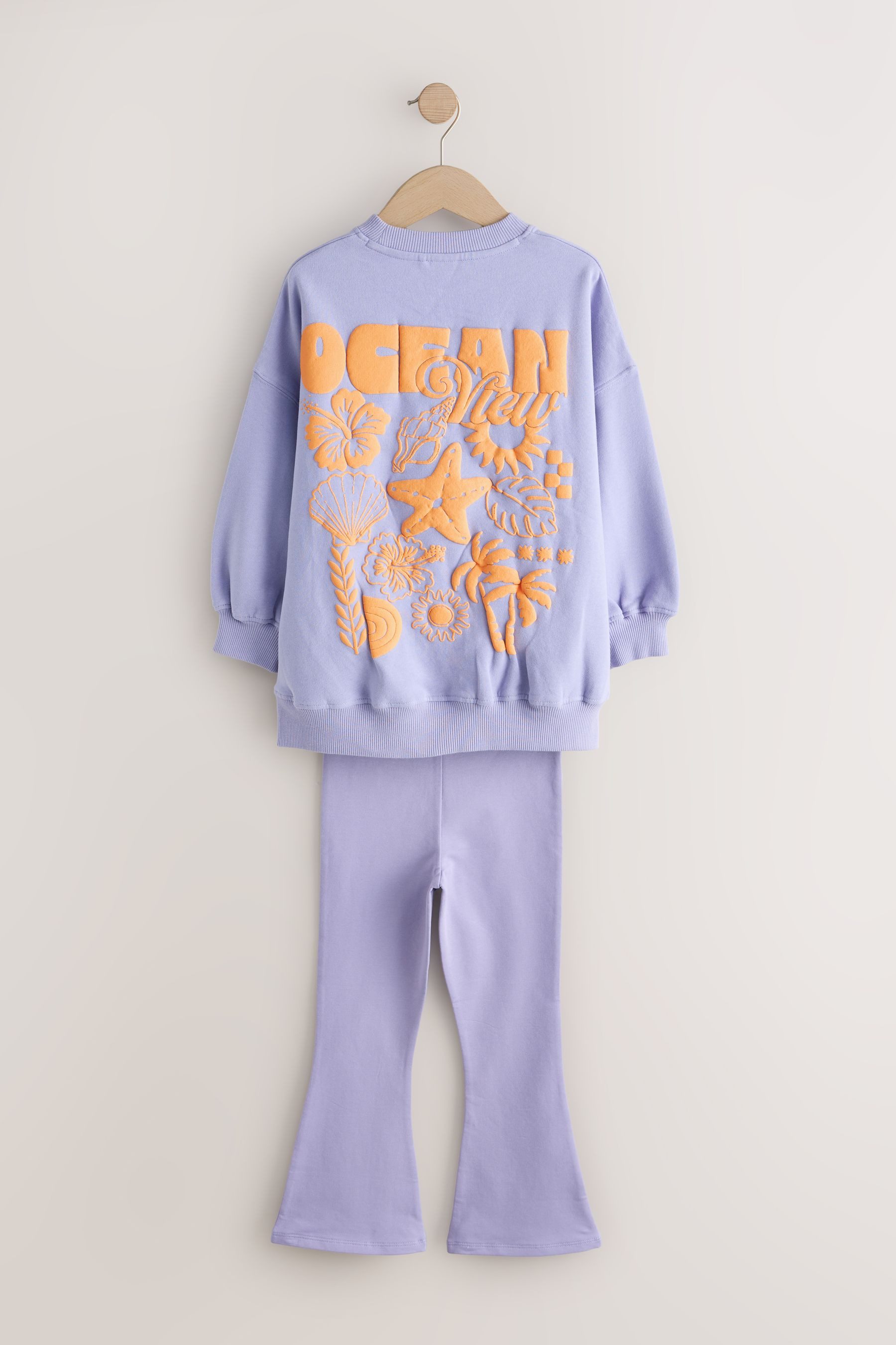 Next Top & Leggings Sweatshirt und ausgestellte Leggings im Set (2-tlg)