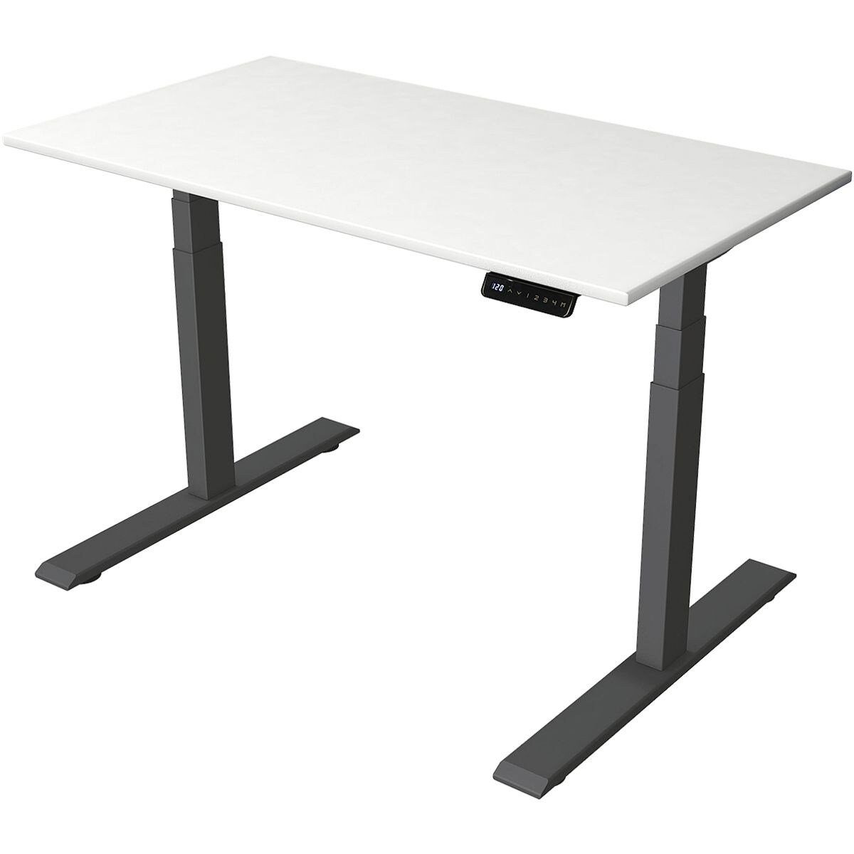 KERKMANN Schreibtisch Smart Office, rechteckig, T-Fuß anthrazit, elektrisch höhenverstellbar 63-127 cm