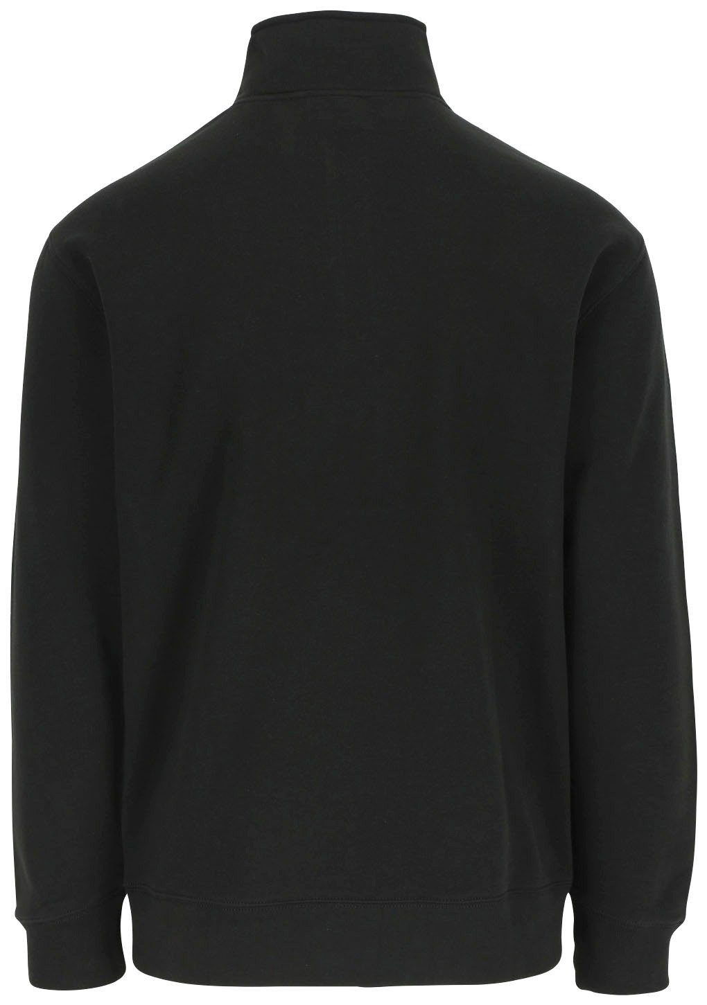 Herock Sweater Vigor Basic, mit Reißverschluss angenehmes Tragegefühl am Kragen, schwarz