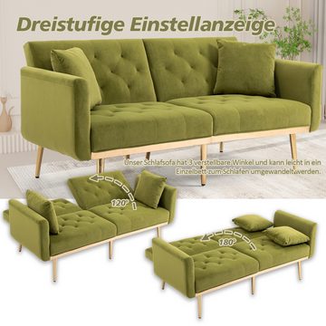 Powerwill Schlafsofa Klappsofa mit Schlaffunktion, Stabile Metallbeinstütze 1 Teile, Umwandelbares 3-fach verstellbares Schlafsofa